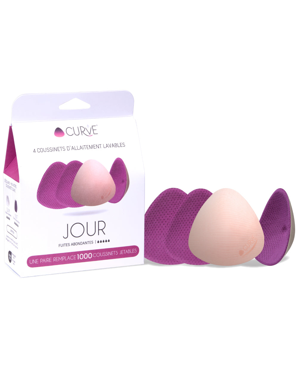 cache-c-ur-essentiel-plus-jour-pack-2-paires-coussinets-d-allaitement-lavables image 1