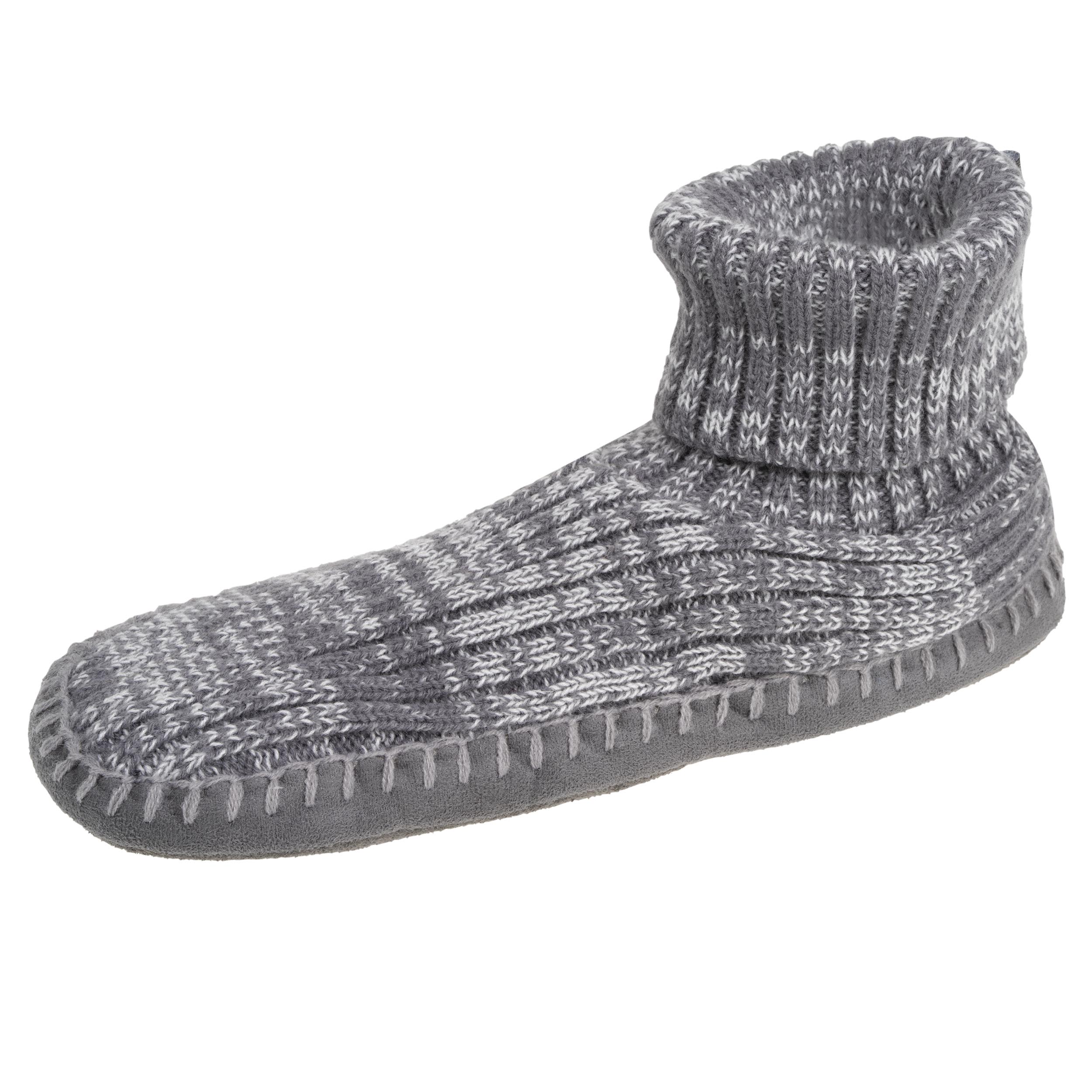 isotoner-chaussons-scandinaves-homme-maille-gris-chin image 1