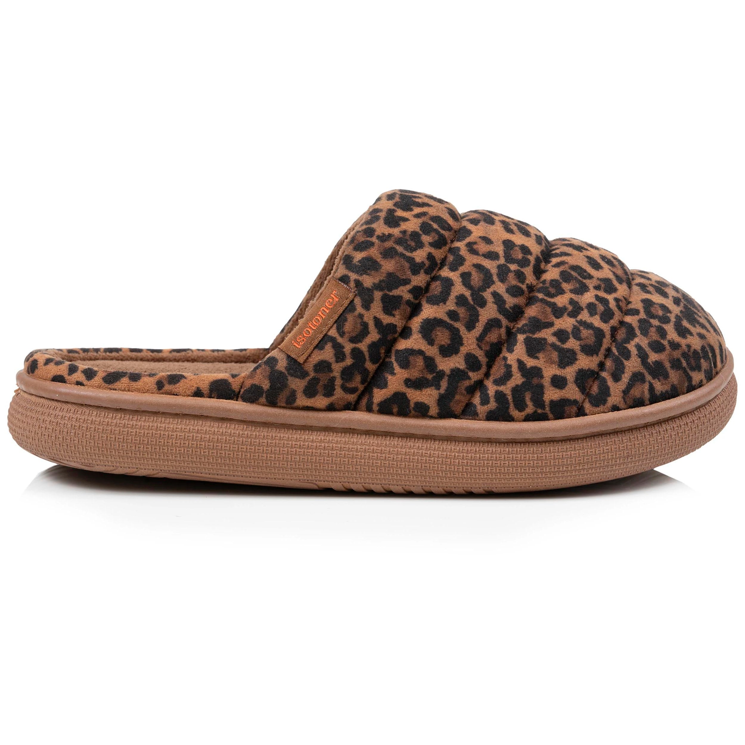 isotoner-chaussons-mules-femme-bloup-l-opard-camel image 8