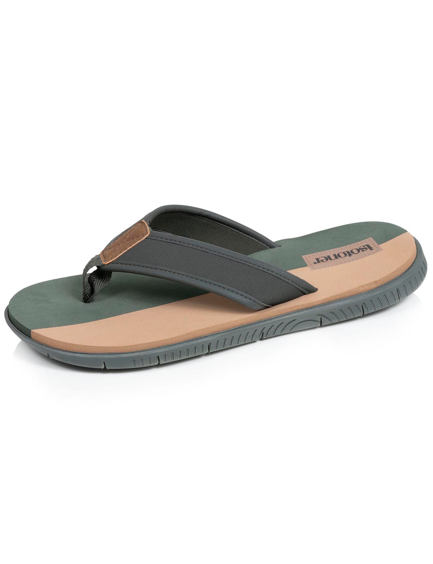 isotoner-tongs-sport-homme-confort-kaki-bicolor image 6