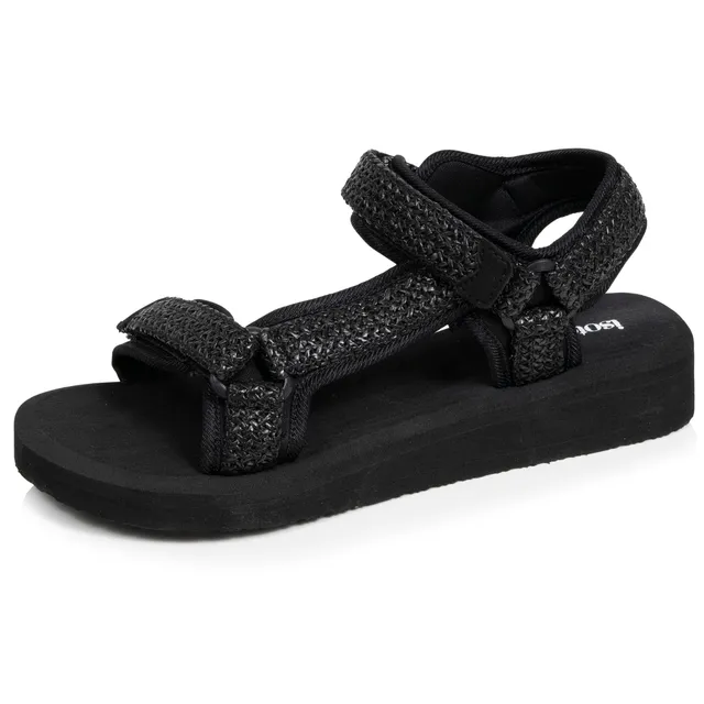 isotoner-sandales-femme-sport-talon-noir image 1