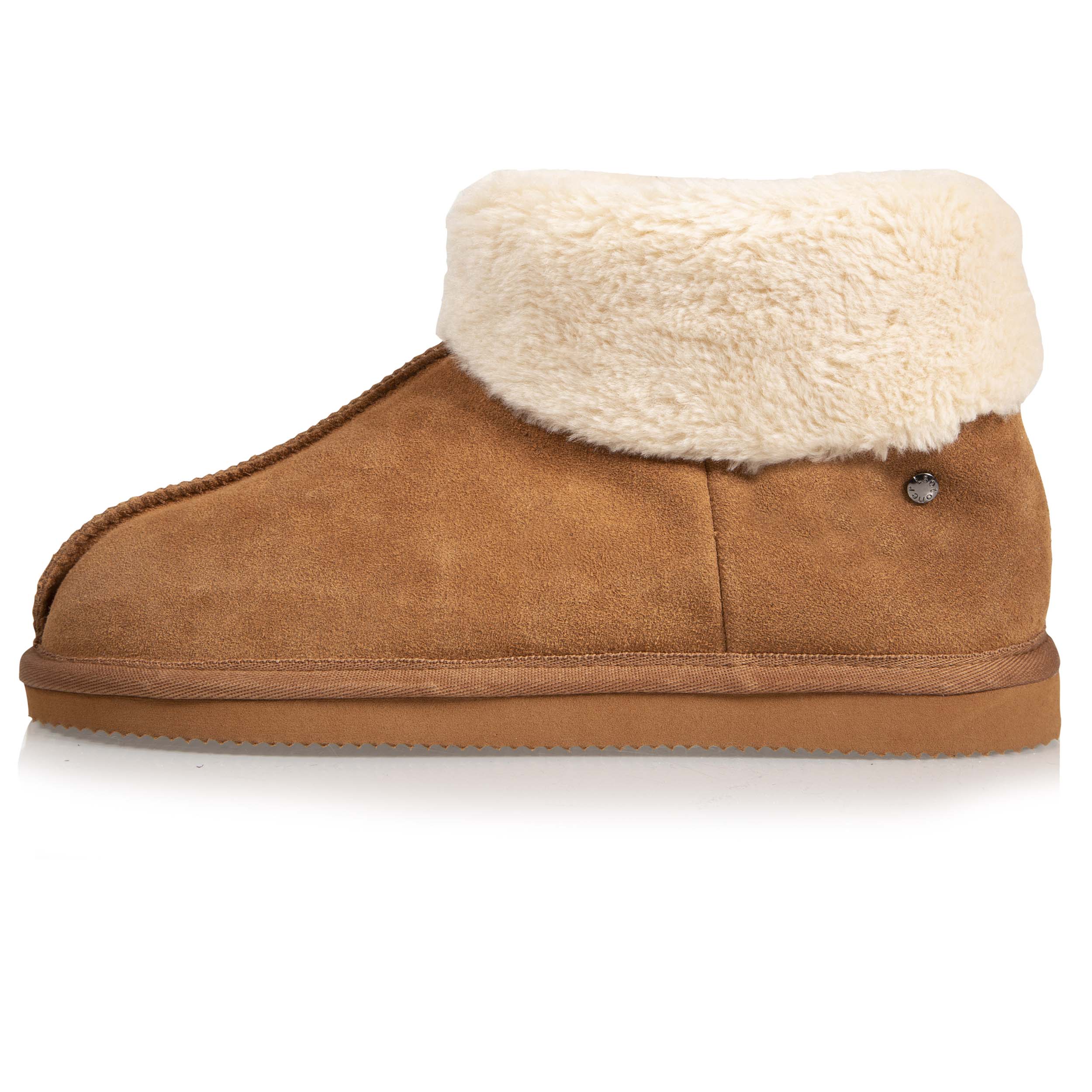 isotoner-chaussons-bottillons-fourr-s-femme-camel-cuir image 3
