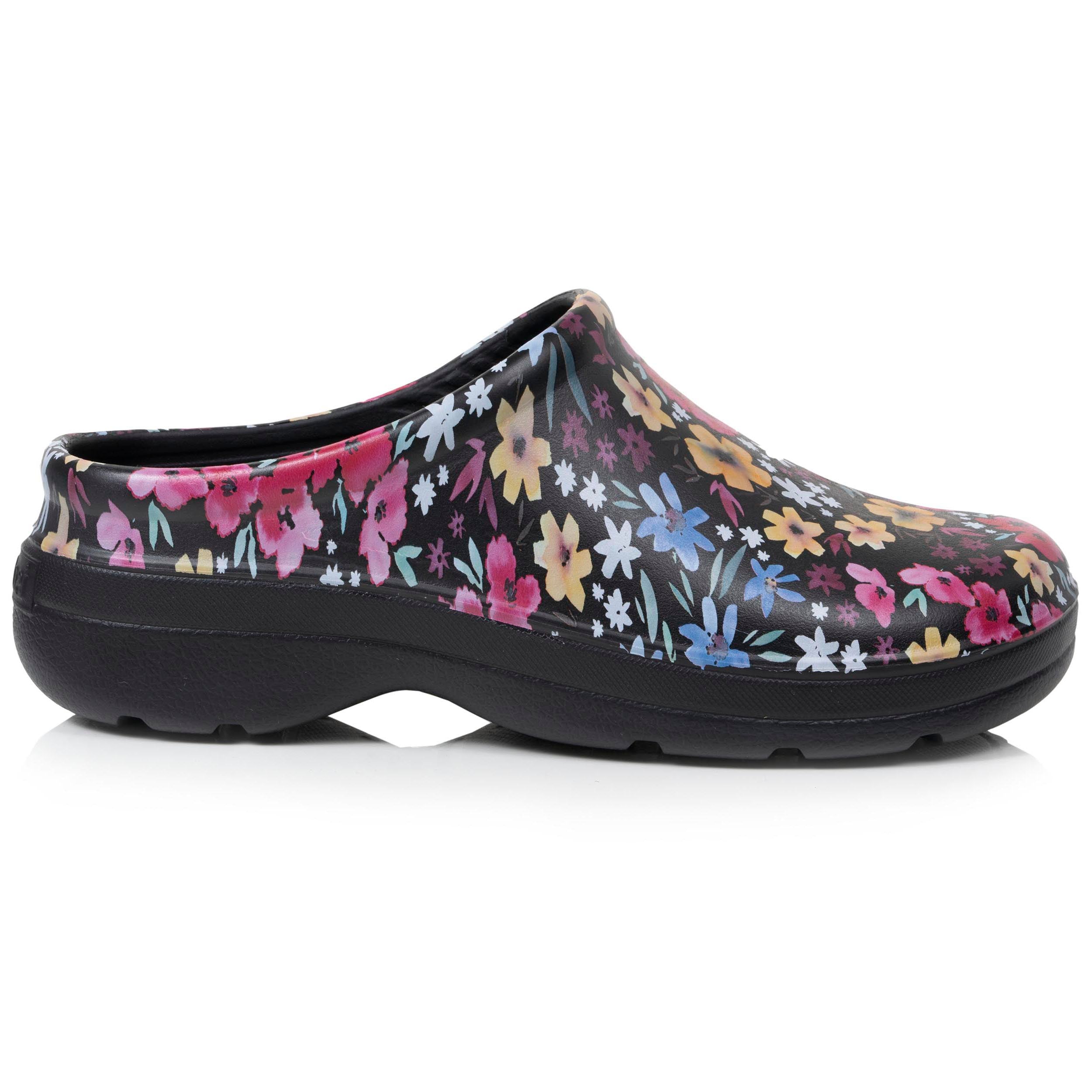 isotoner-sabots-de-jardin-femme-imprim-noir-fleuri-everywear image 8