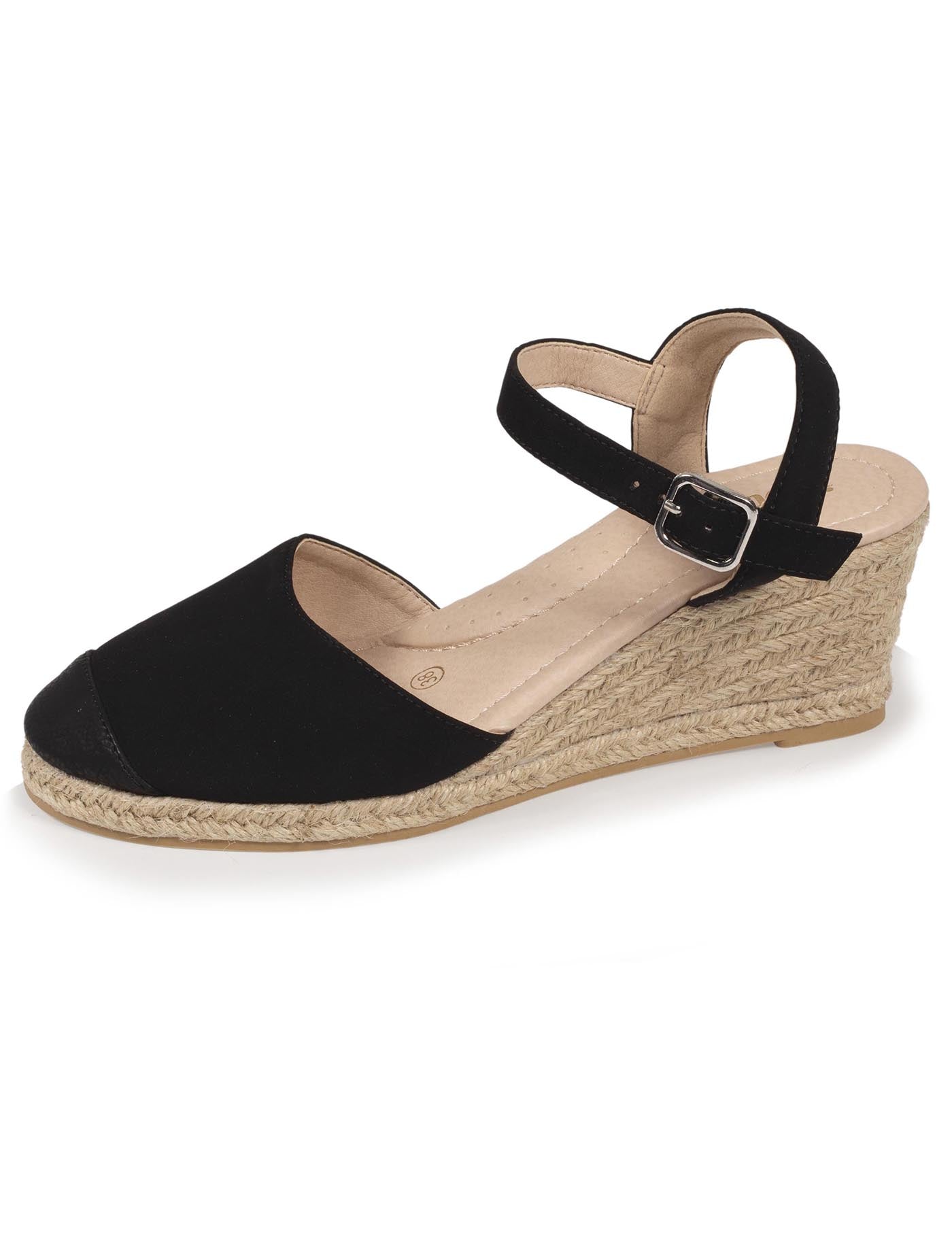 isotoner-espadrilles-ferm-es-femme-talon-corde-6-cm-noir image 6