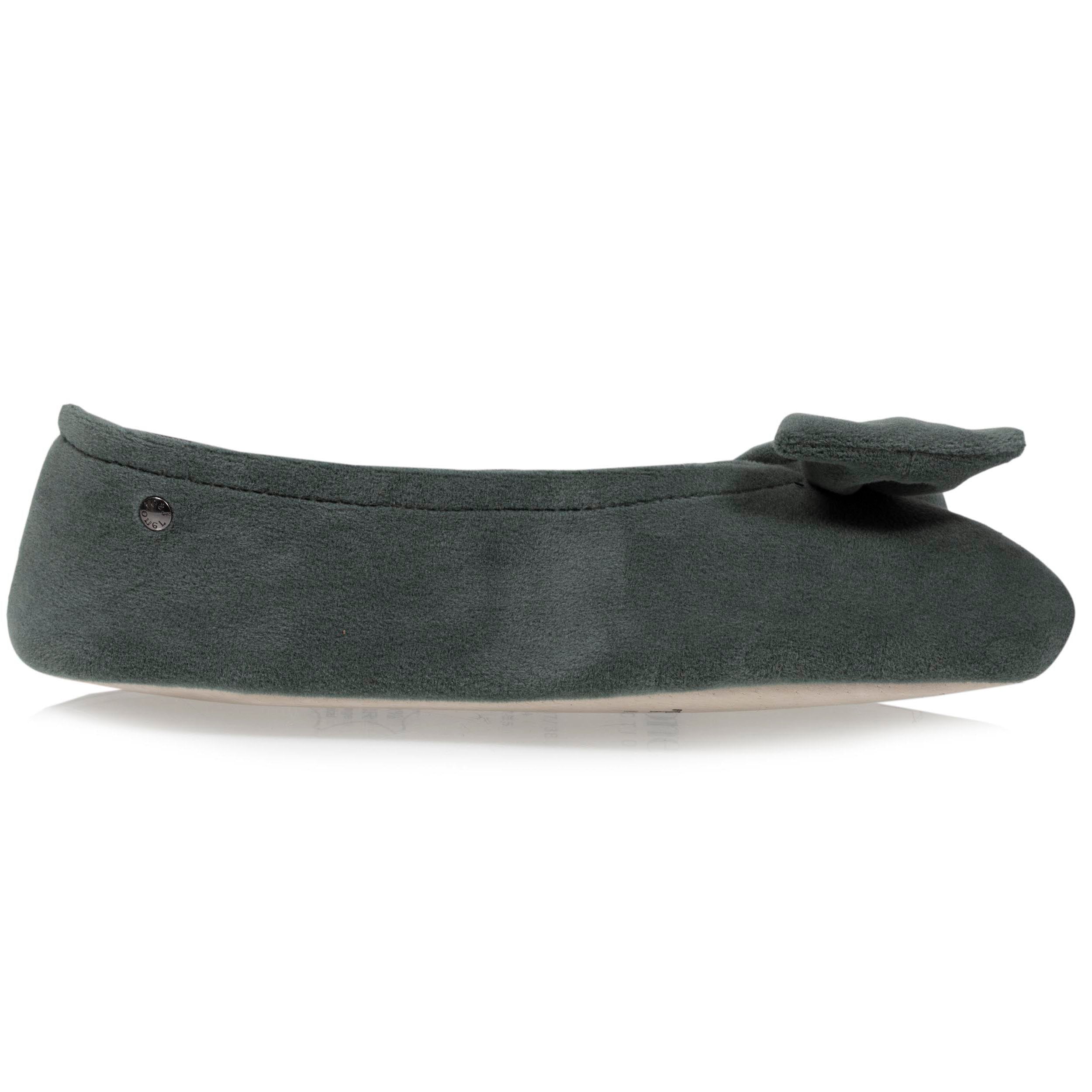 isotoner-ballerines-femme-sauge-velours-coton-bio image 8