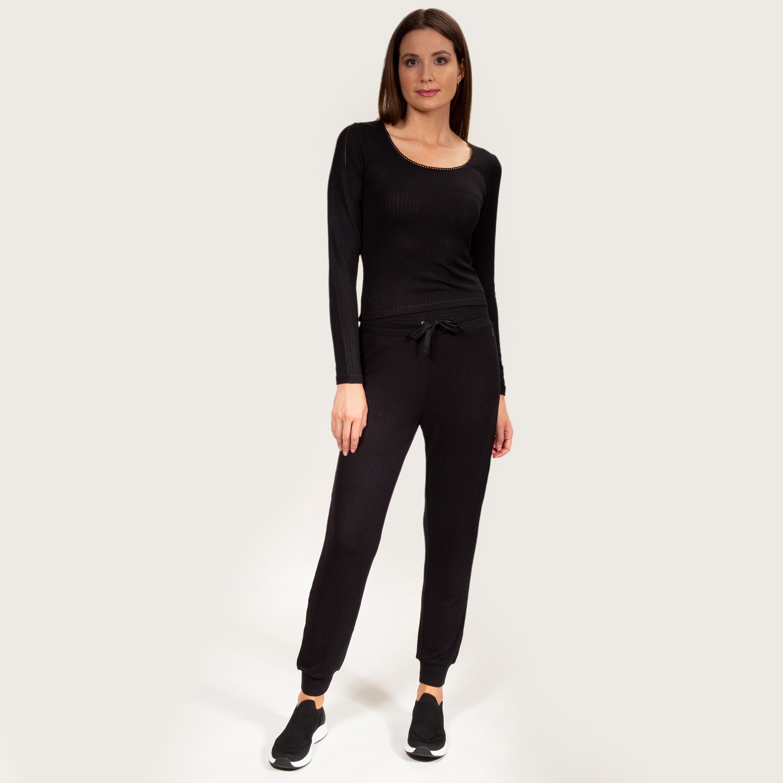 isotoner-pantalon-jogger-femme-c-tel-noir-ecovero image 3