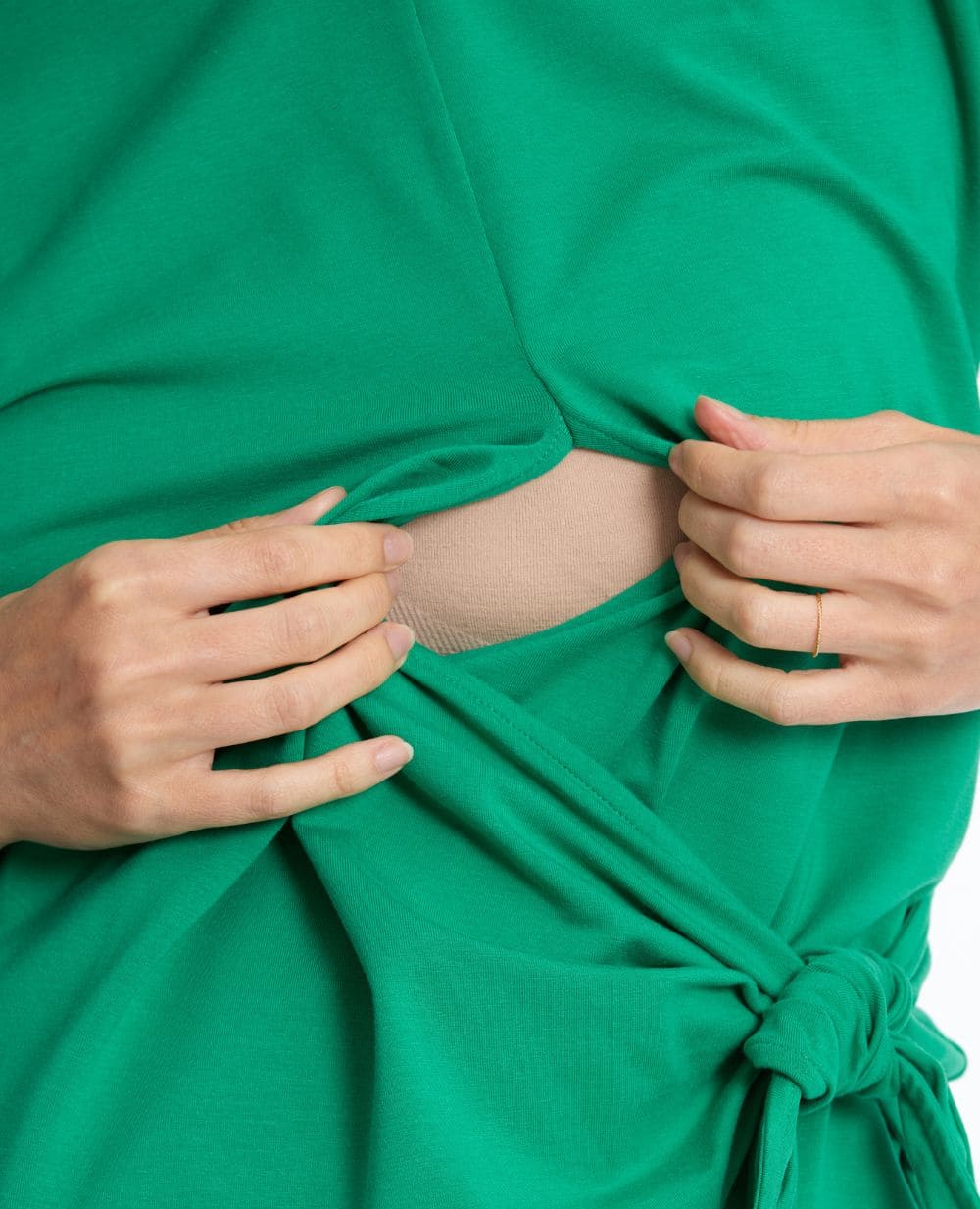 cache-c-ur-robe-courte-de-grossesse-et-d-allaitement-matelot-vert image 3