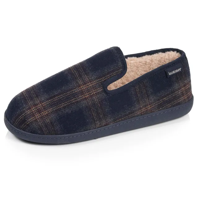 isotoner-chaussons-charentaises-homme-tartan-marine image 1