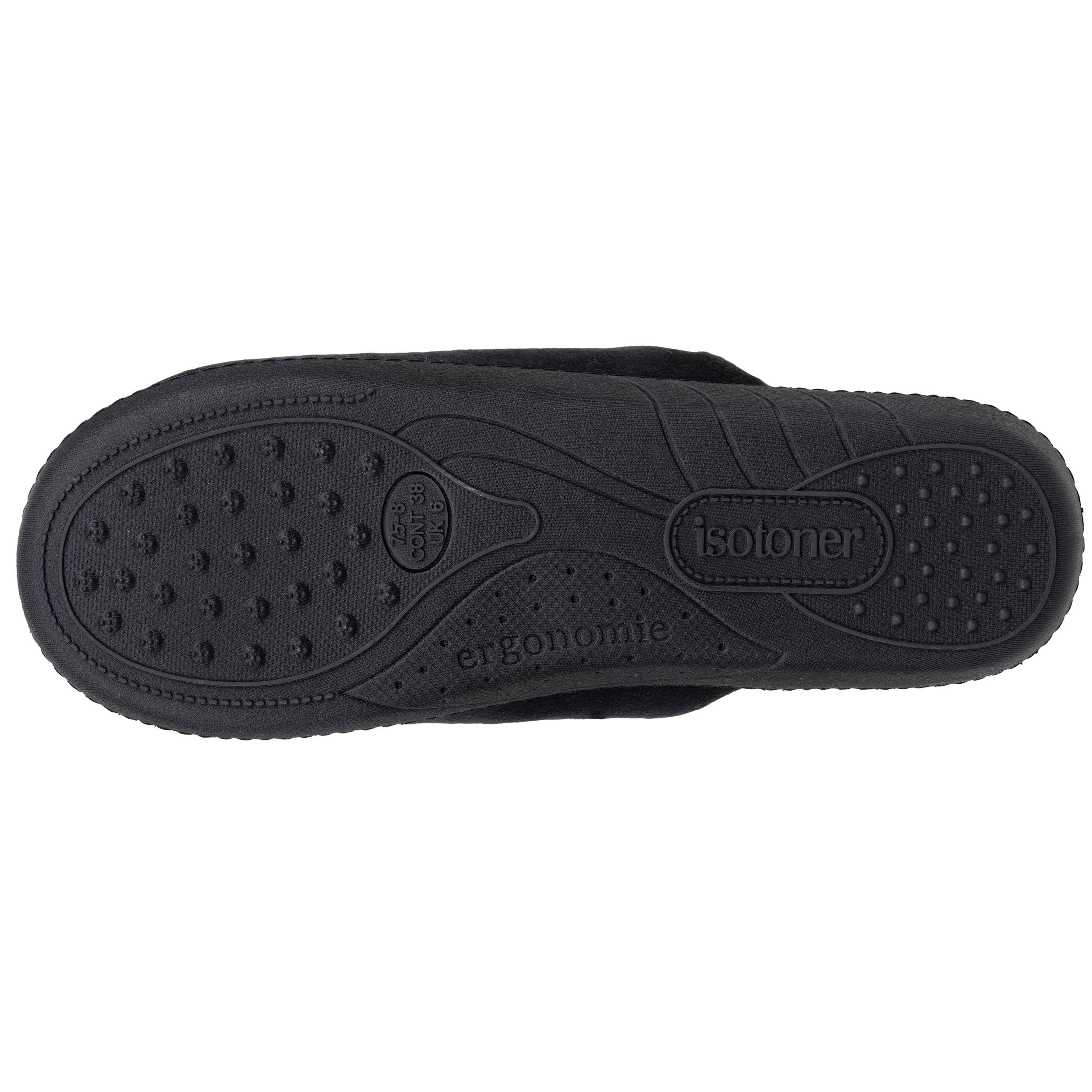 isotoner-mules-femme-ergonomiques-noir-microvelours image 4