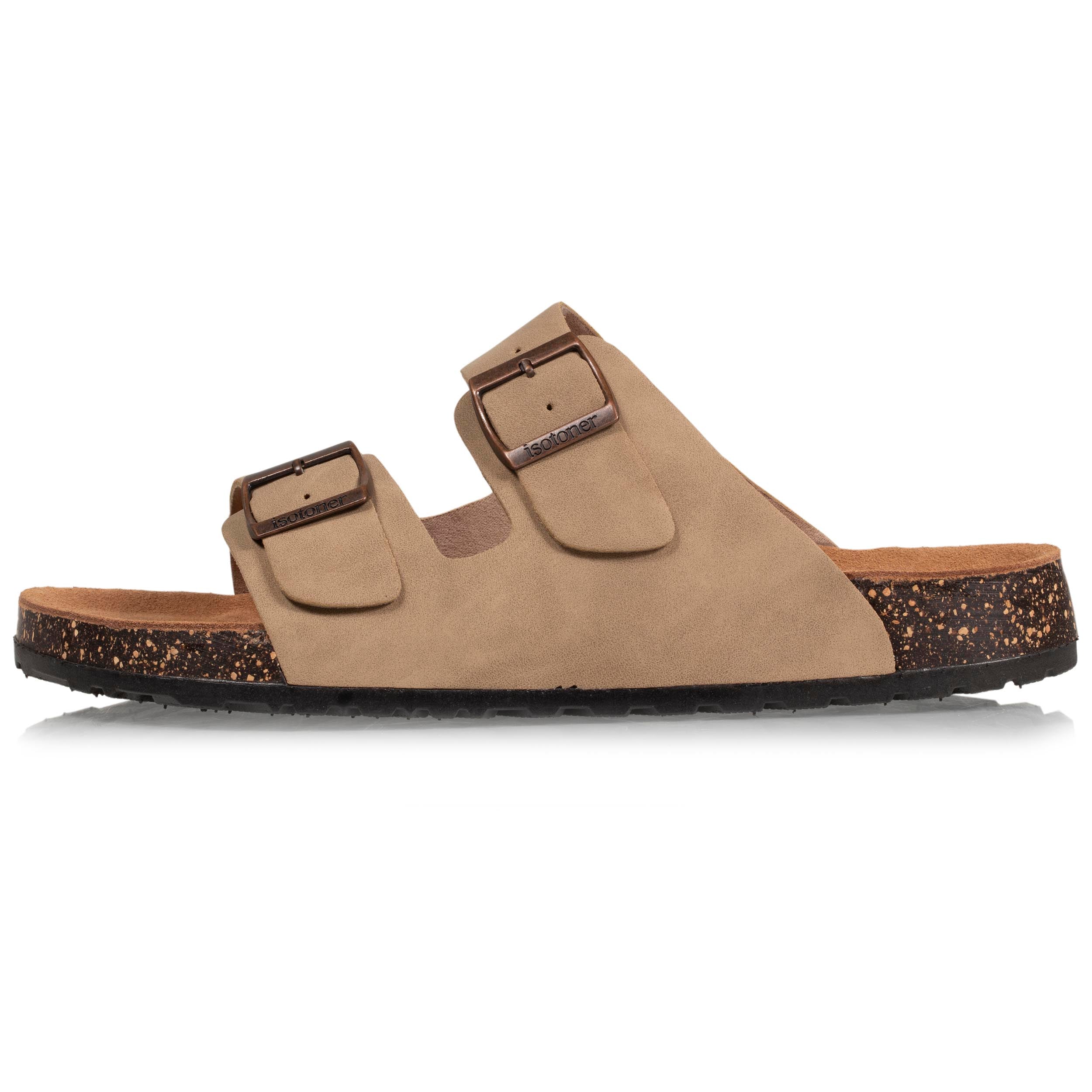 isotoner-mules-sandales-homme-double-bride-taupe image 4