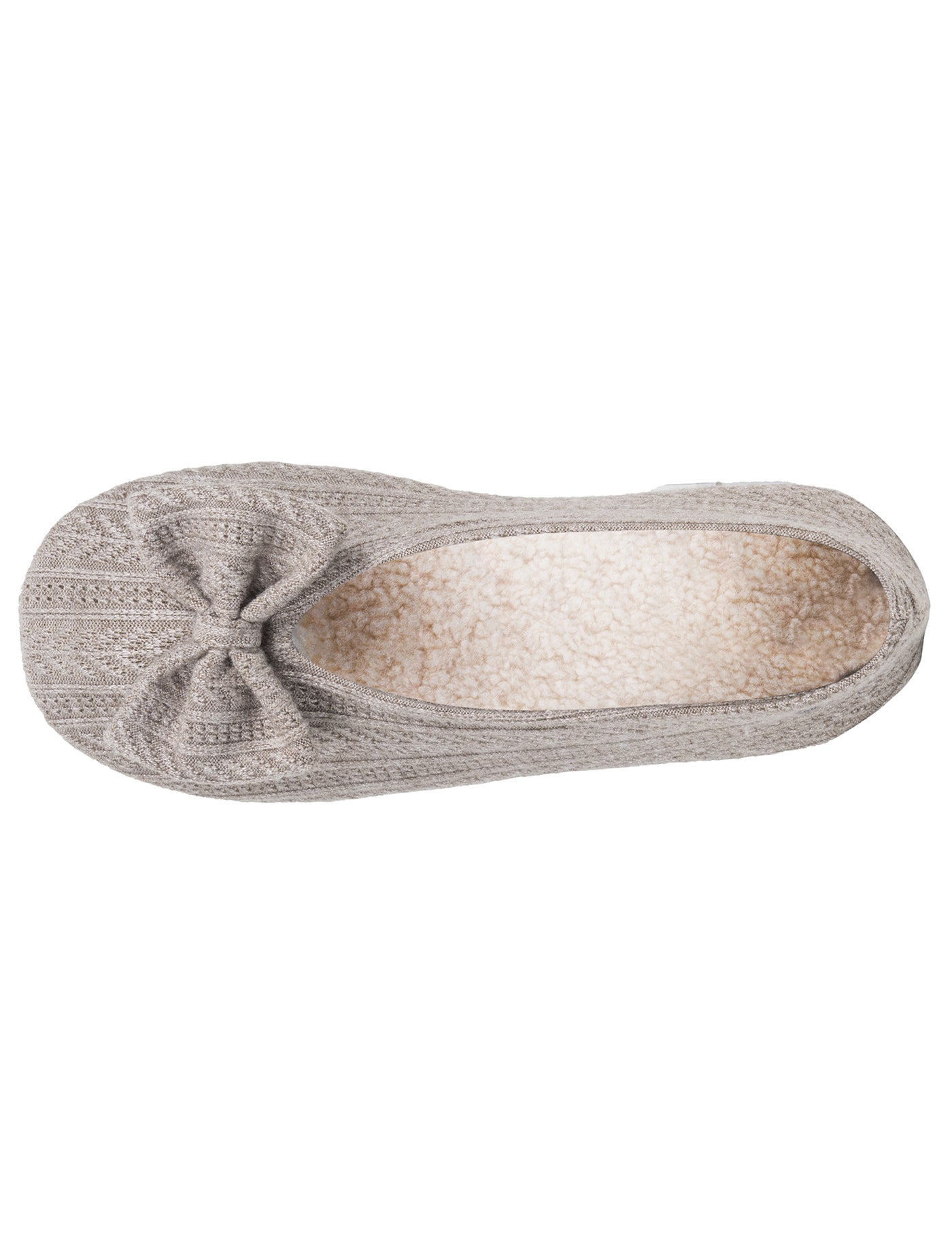 isotoner-chaussons-ballerines-femme-grand-n-ud-taupe image 7