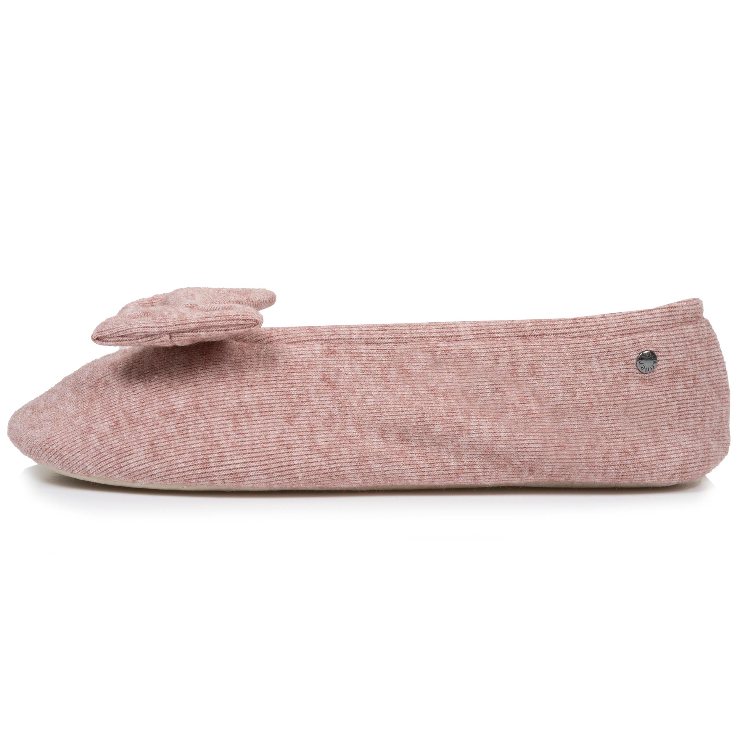 isotoner-chaussons-ballerines-femme-rose-chin-maille image 4