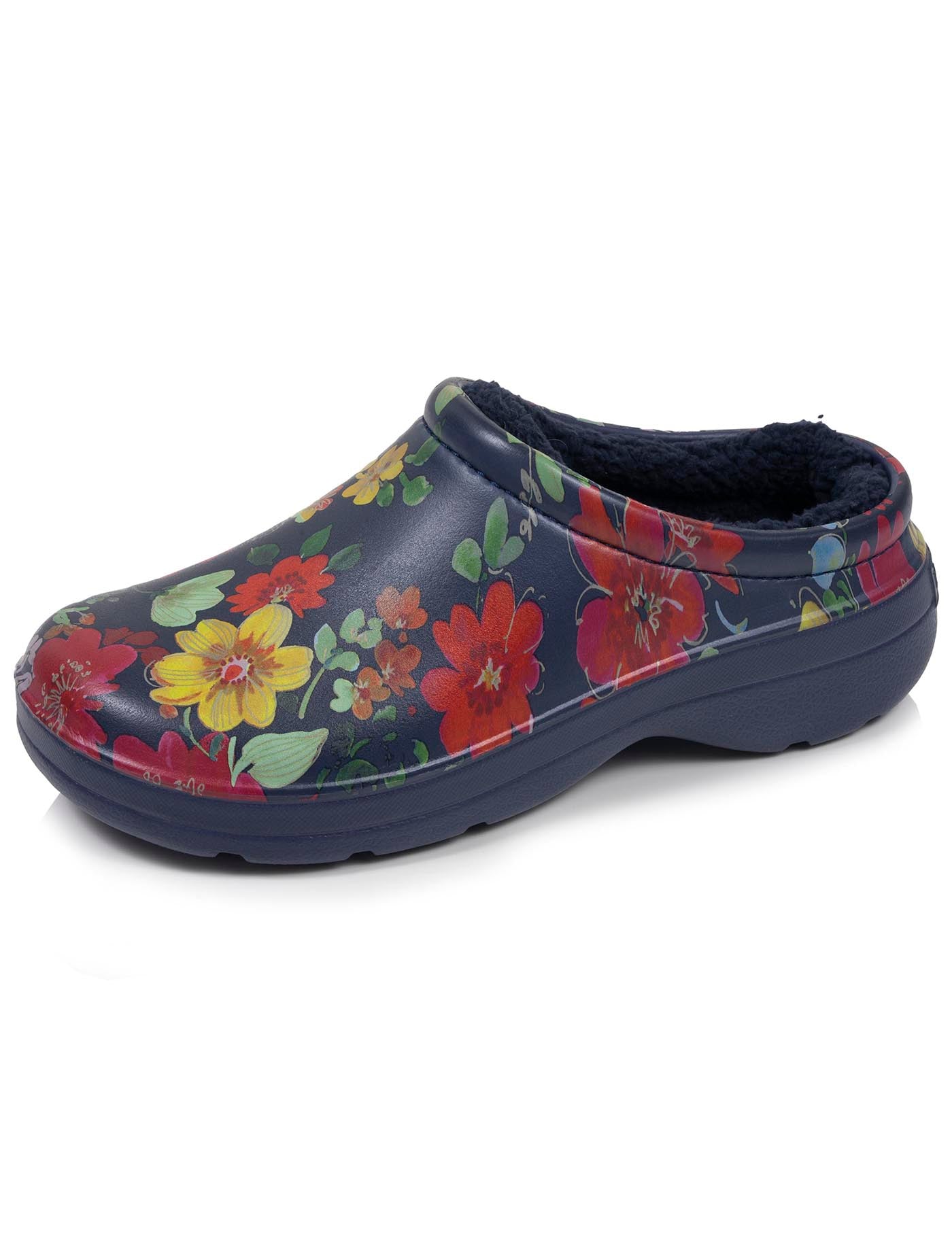 isotoner-sabots-jardin-femme-fourr-s-fleurs-marine-everywear image 6