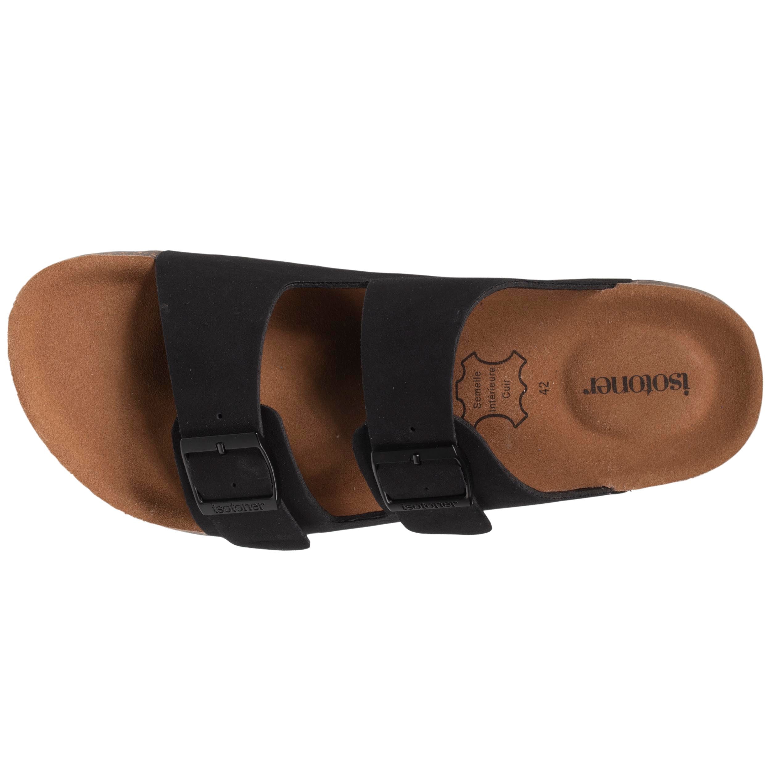 isotoner-mules-sandales-homme-double-bride-noir image 3