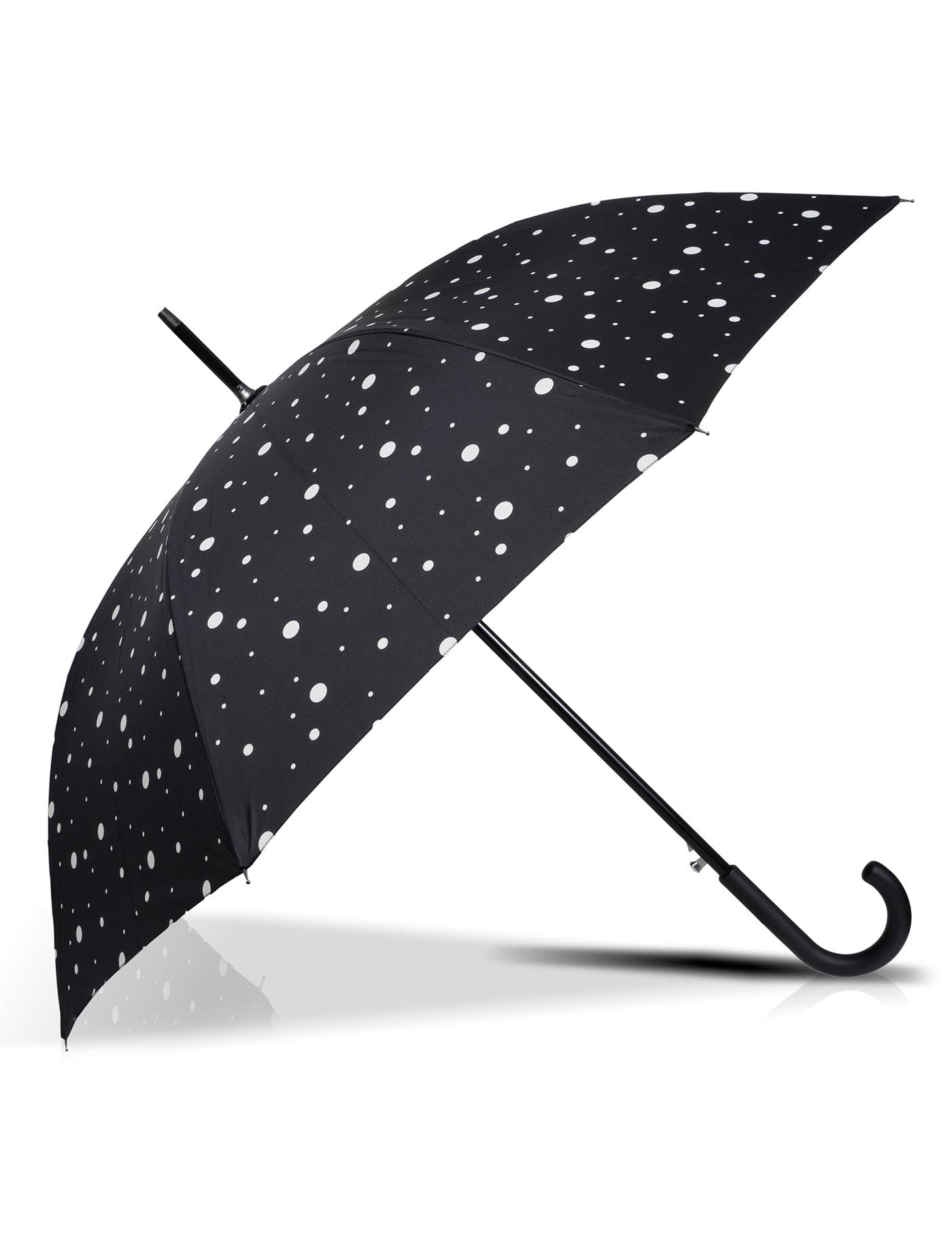 isotoner-parapluie-canne-auto-pois-noir-jaune-90-cm image 6