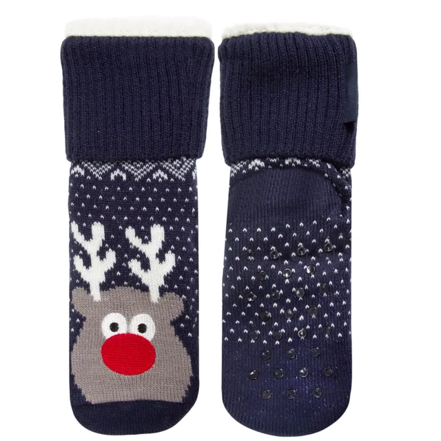 isotoner-chaussettes-fourr-es-enfant-no-l-marine-renne-1-8-ans image 1