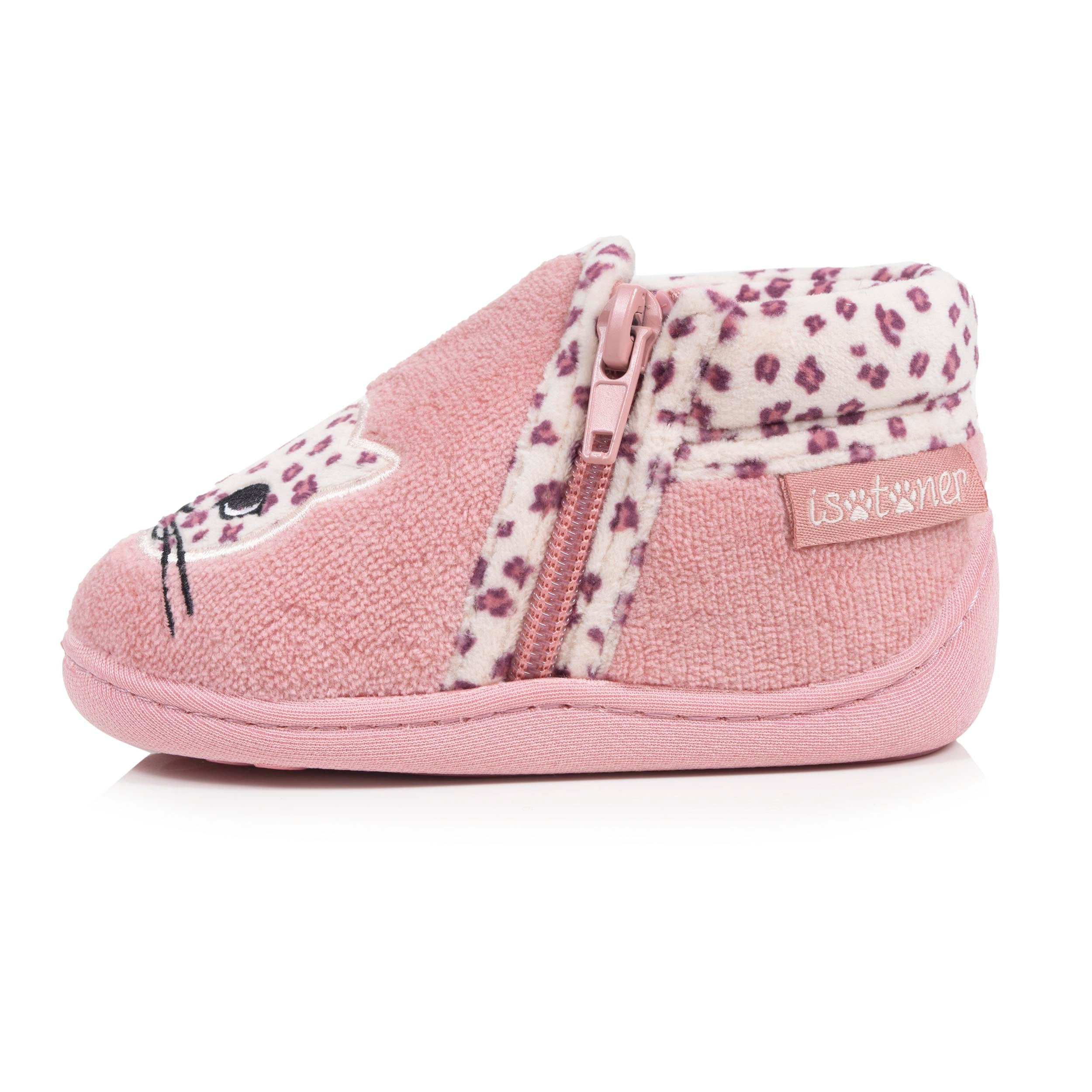 isotoner-chaussons-bottillons-zip-b-b-rose-l-opard image 3