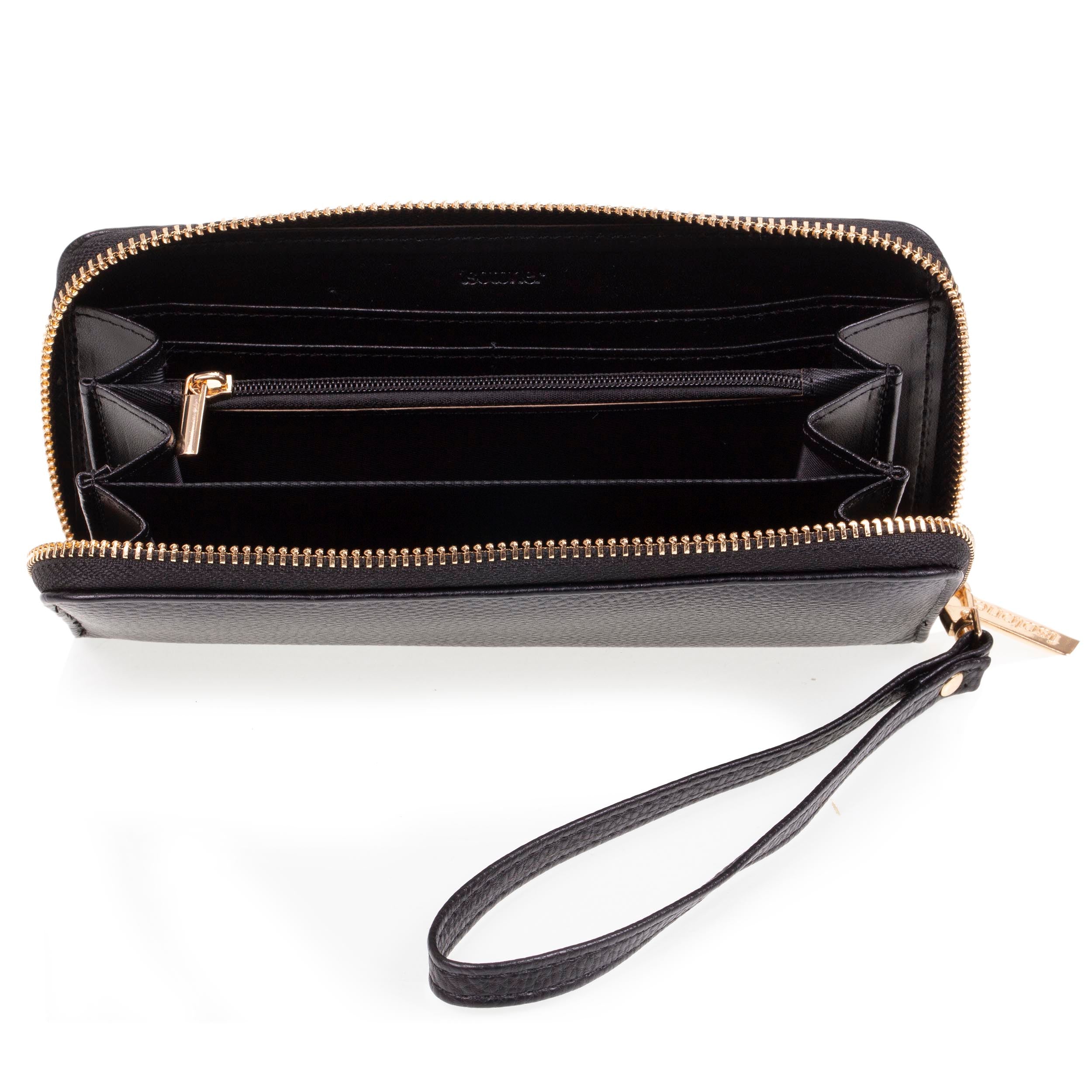 isotoner-compagnon-femme-noir-simili-rfid-anse image 2