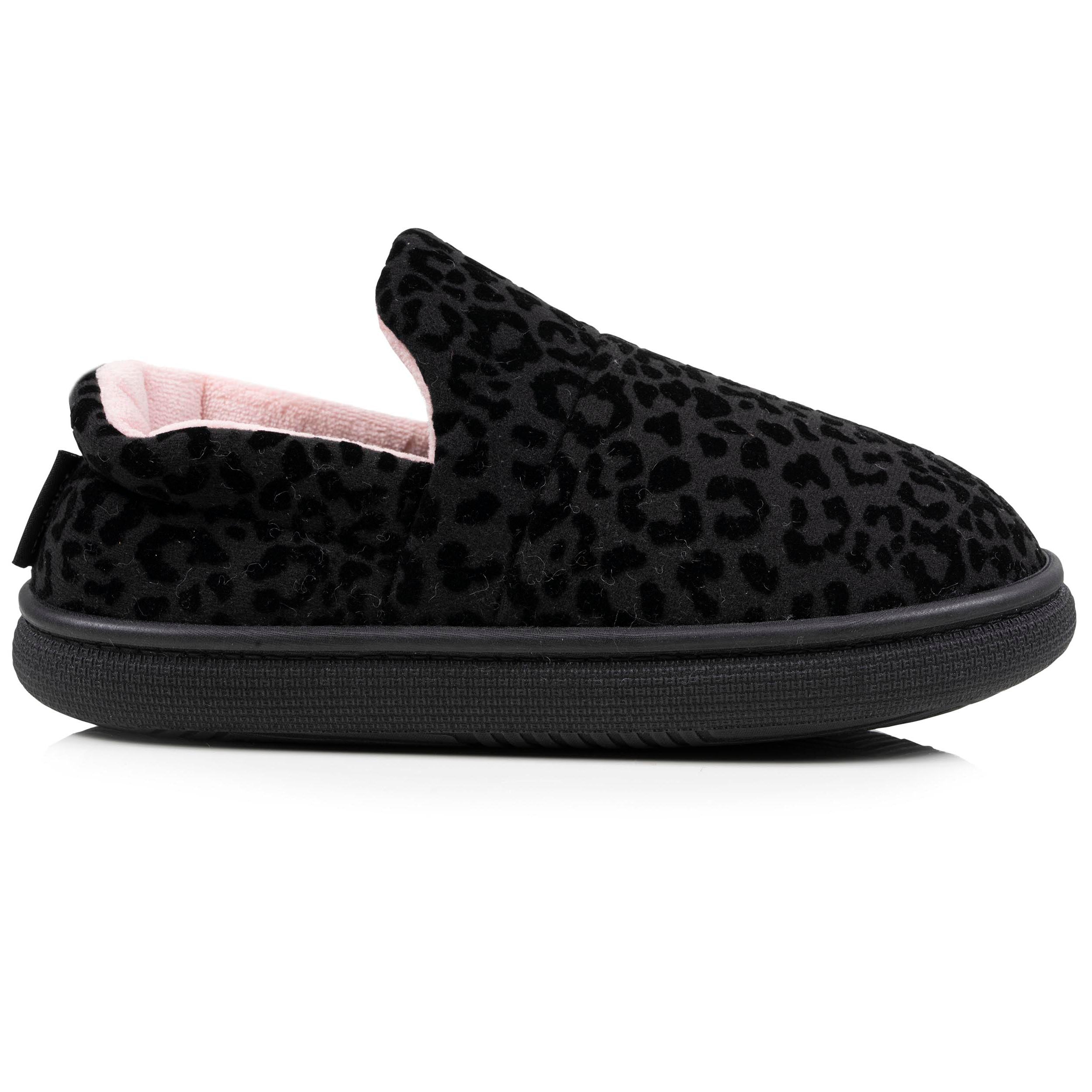 isotoner-bloup-femme-chaussons-slippers-noir-l-opard image 8