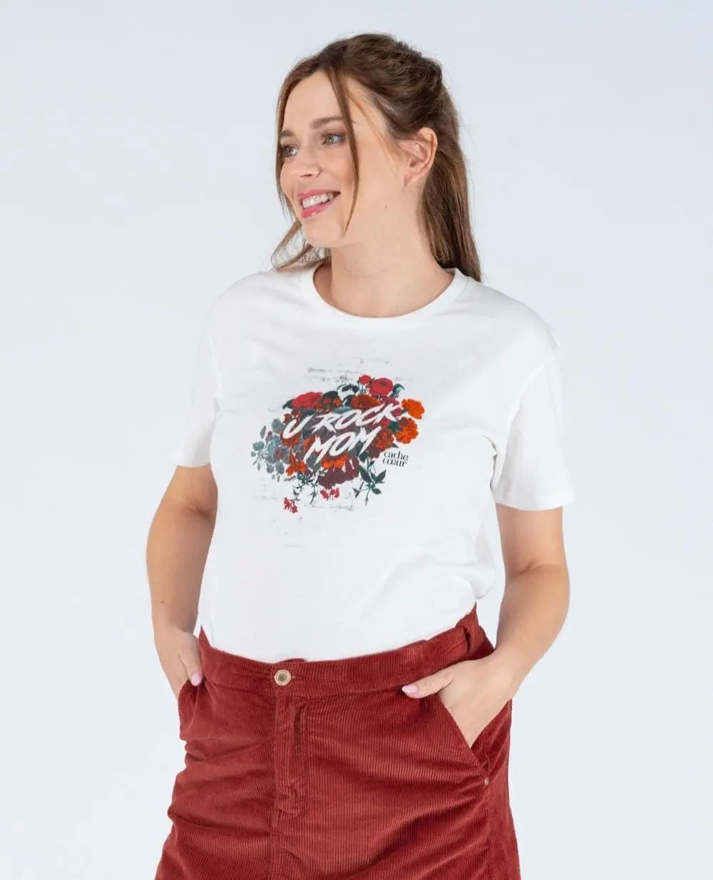 cache-c-ur-t-shirt-de-grossesse-rock-rouge-u-rock-mom image 1