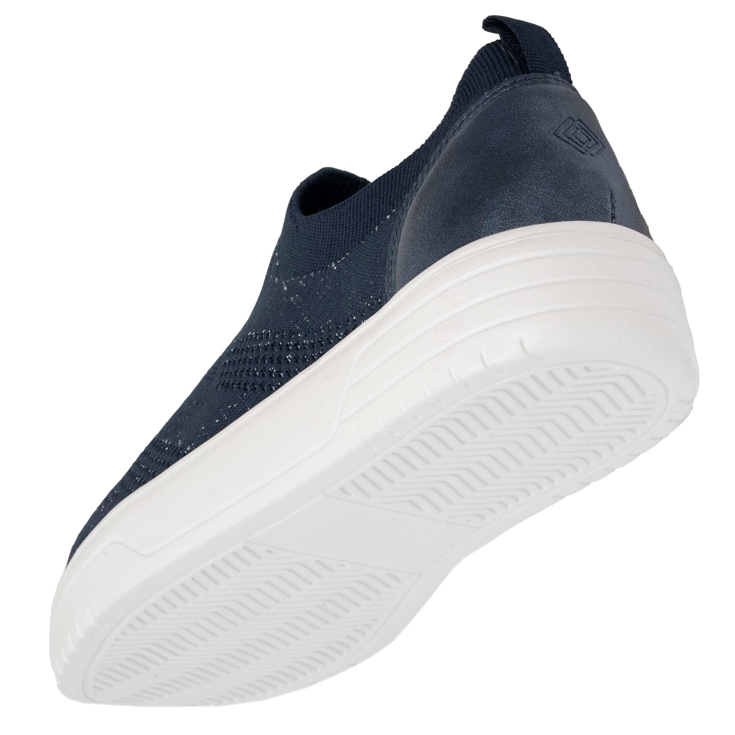 isotoner-baskets-femme-slip-on-plateforme-marine-lurex image 5