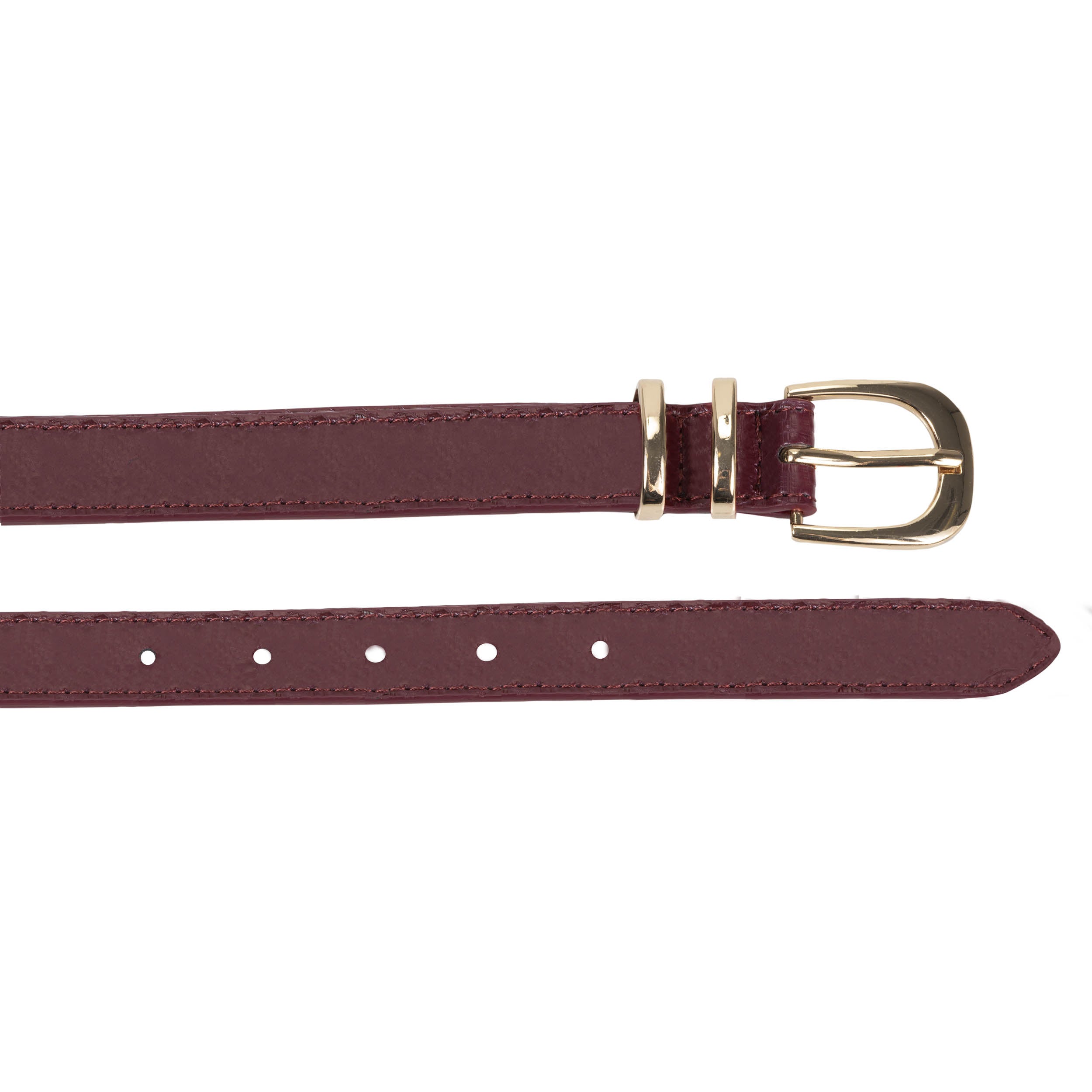 isotoner-ceinture-femme-bordeaux-en-cuir-2-2-cm image 2