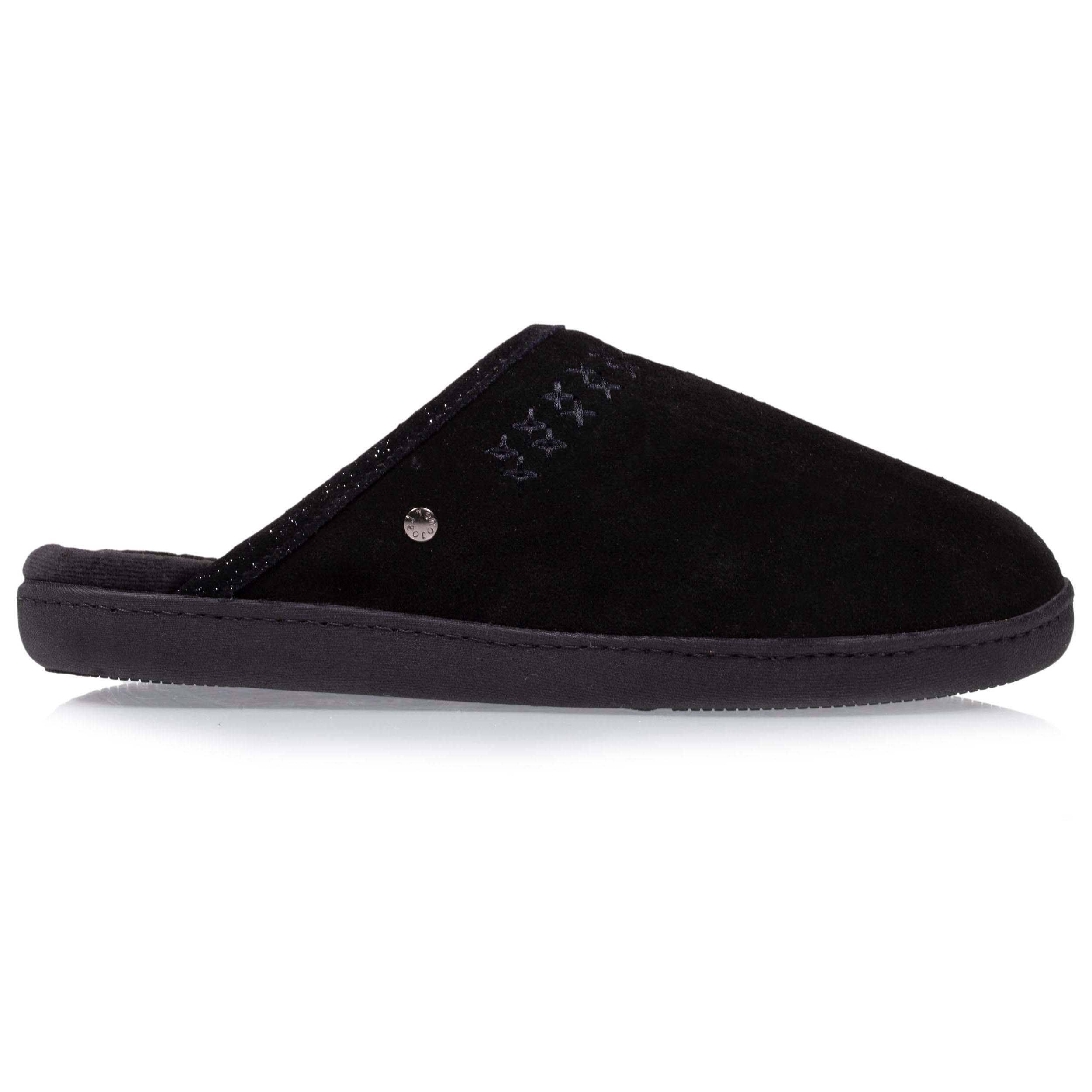 isotoner-chaussons-mules-cuir-femme-noir image 8