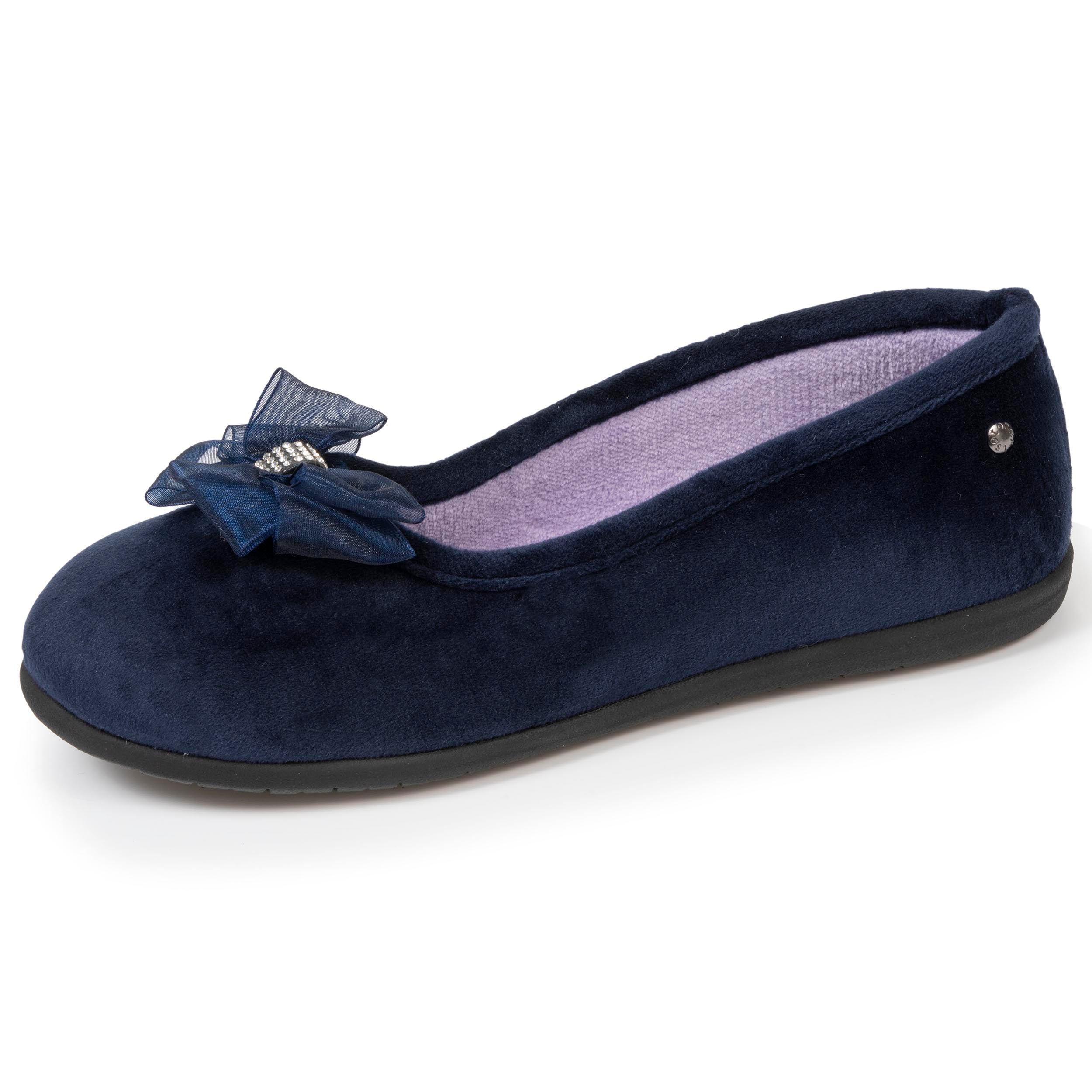 isotoner-chaussons-ballerines-bleu-marine-femme image 1