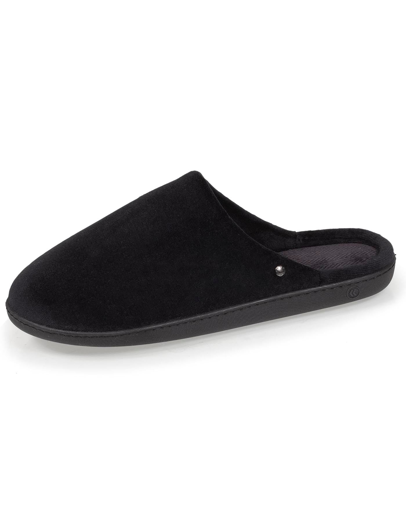 isotoner-chaussons-mules-homme-noir-chevrons-coton-bio image 6
