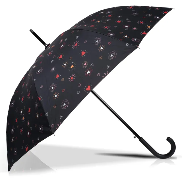 isotoner-parapluie-canne-auto-c-ur-rouge-femme image 1