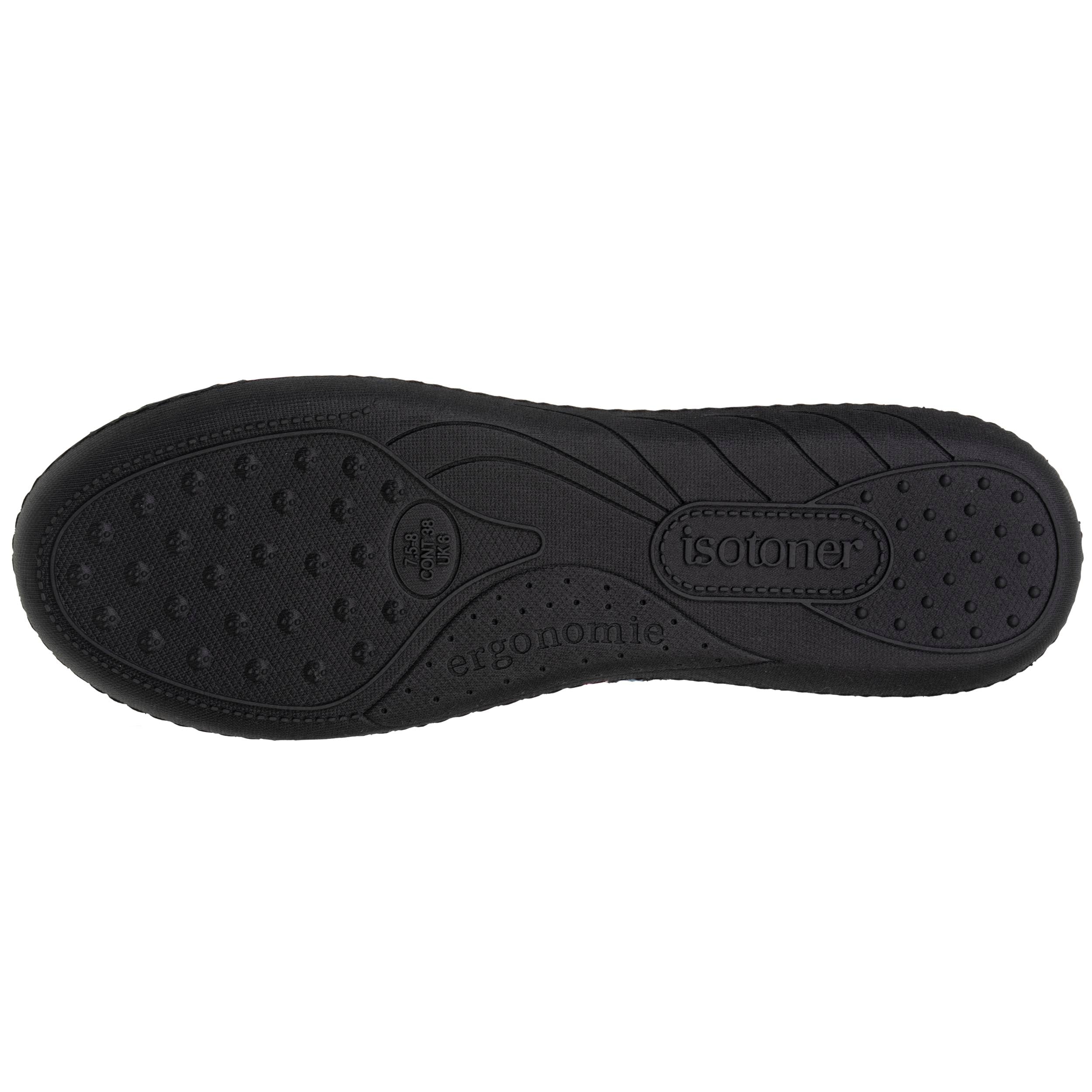 isotoner-chaussons-ballerines-femme-rayures-roses-m-moire-de-forme image 5