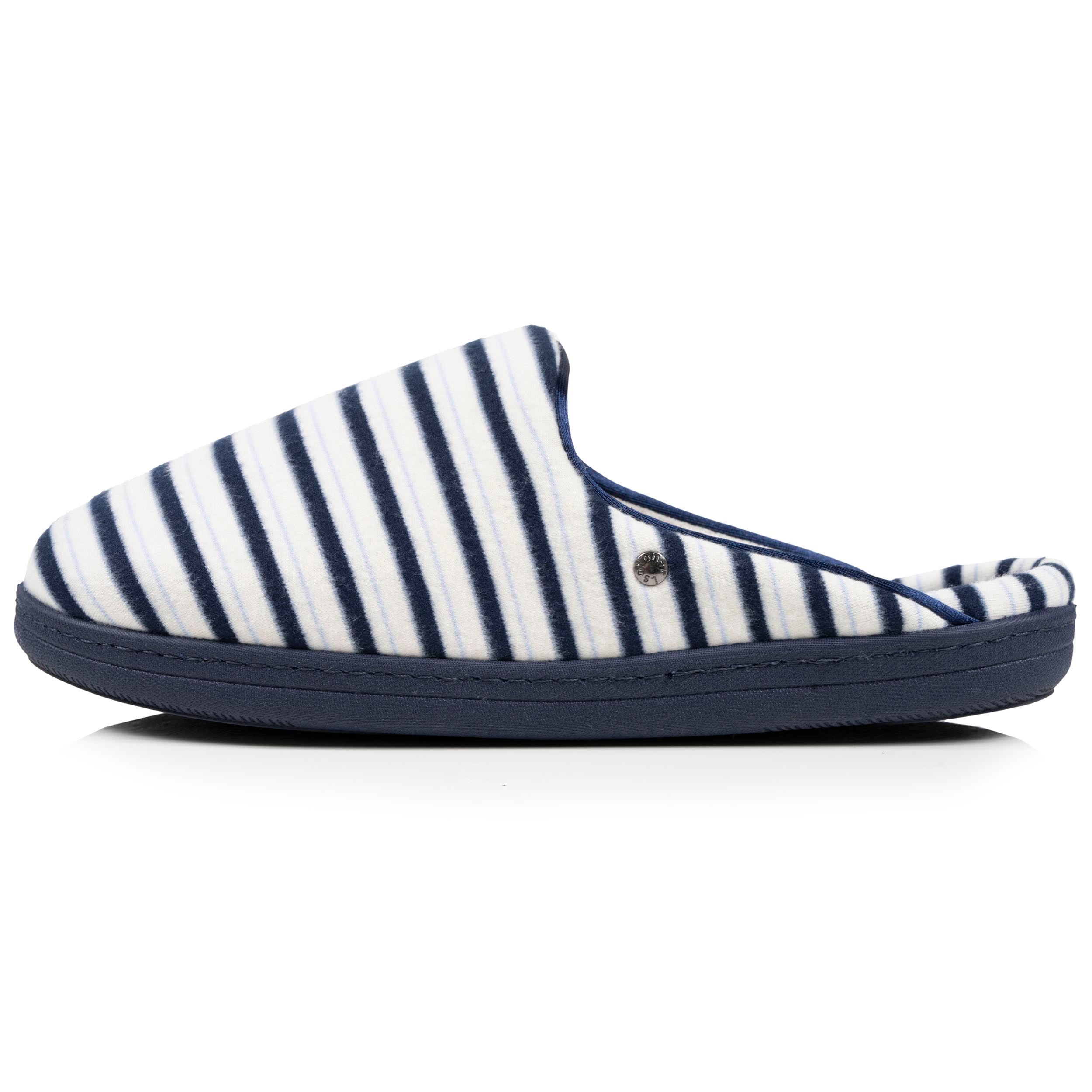isotoner-chaussons-mules-femme-rayures-bleues-everywear image 4