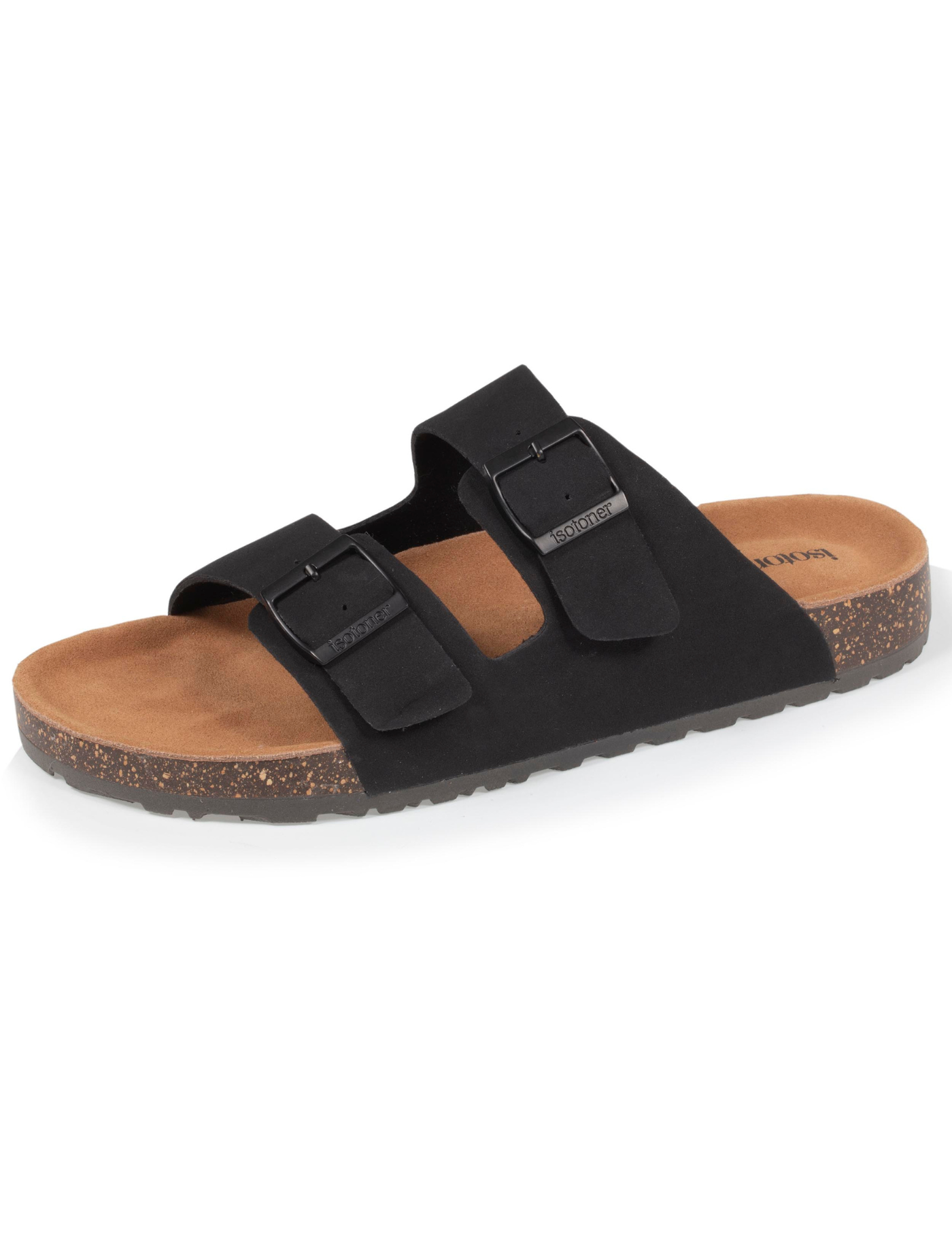 isotoner-mules-sandales-femme-double-bride-noir image 6