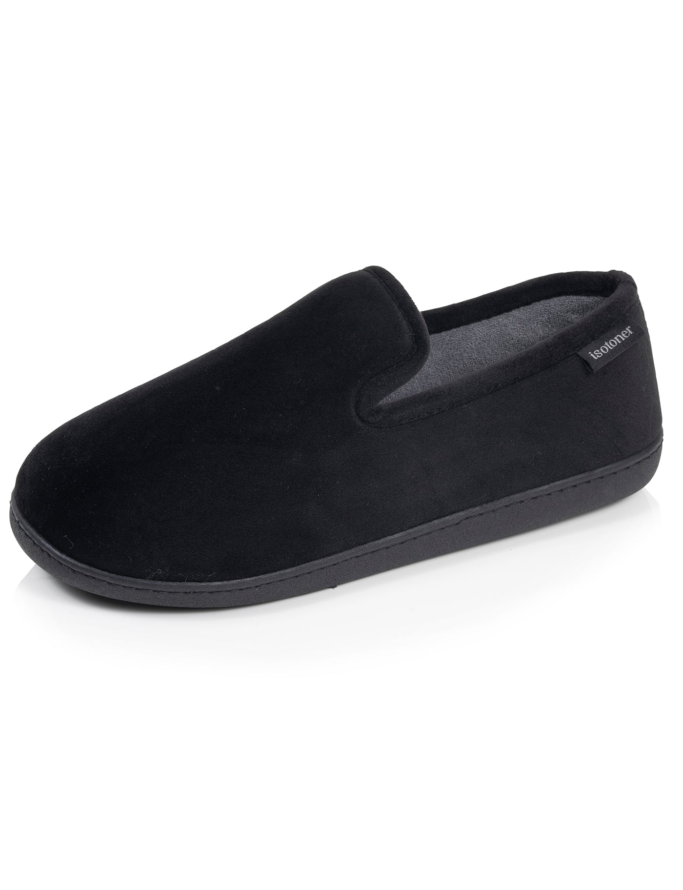 isotoner-chaussons-charentaises-homme-noir-gris-m-moire-de-forme image 6