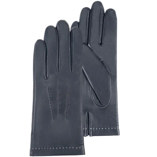 isotoner-gants-femme-3-baguettes-cuir-denim image 1