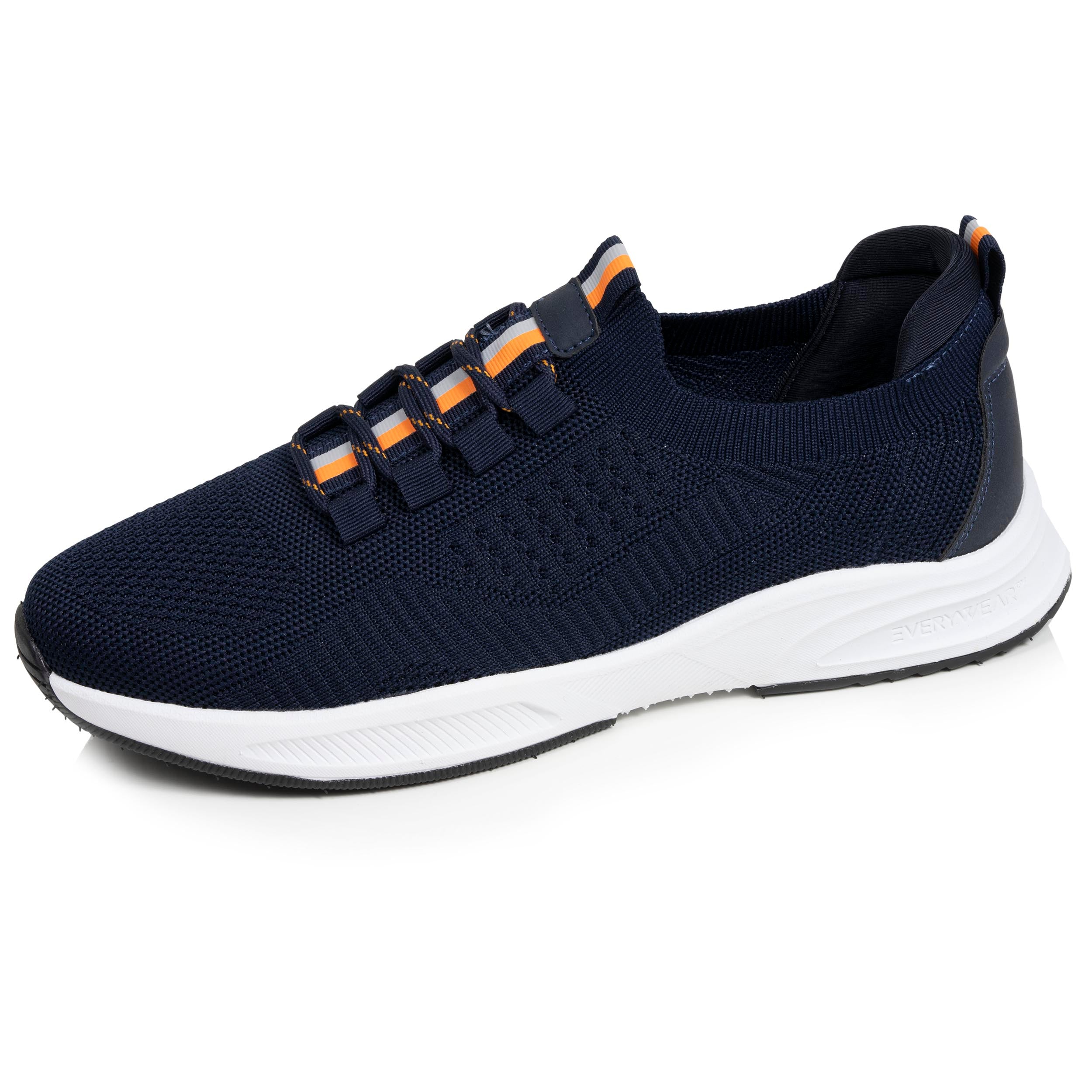 isotoner-basket-confort-homme-slip-on-marine-orange image 1
