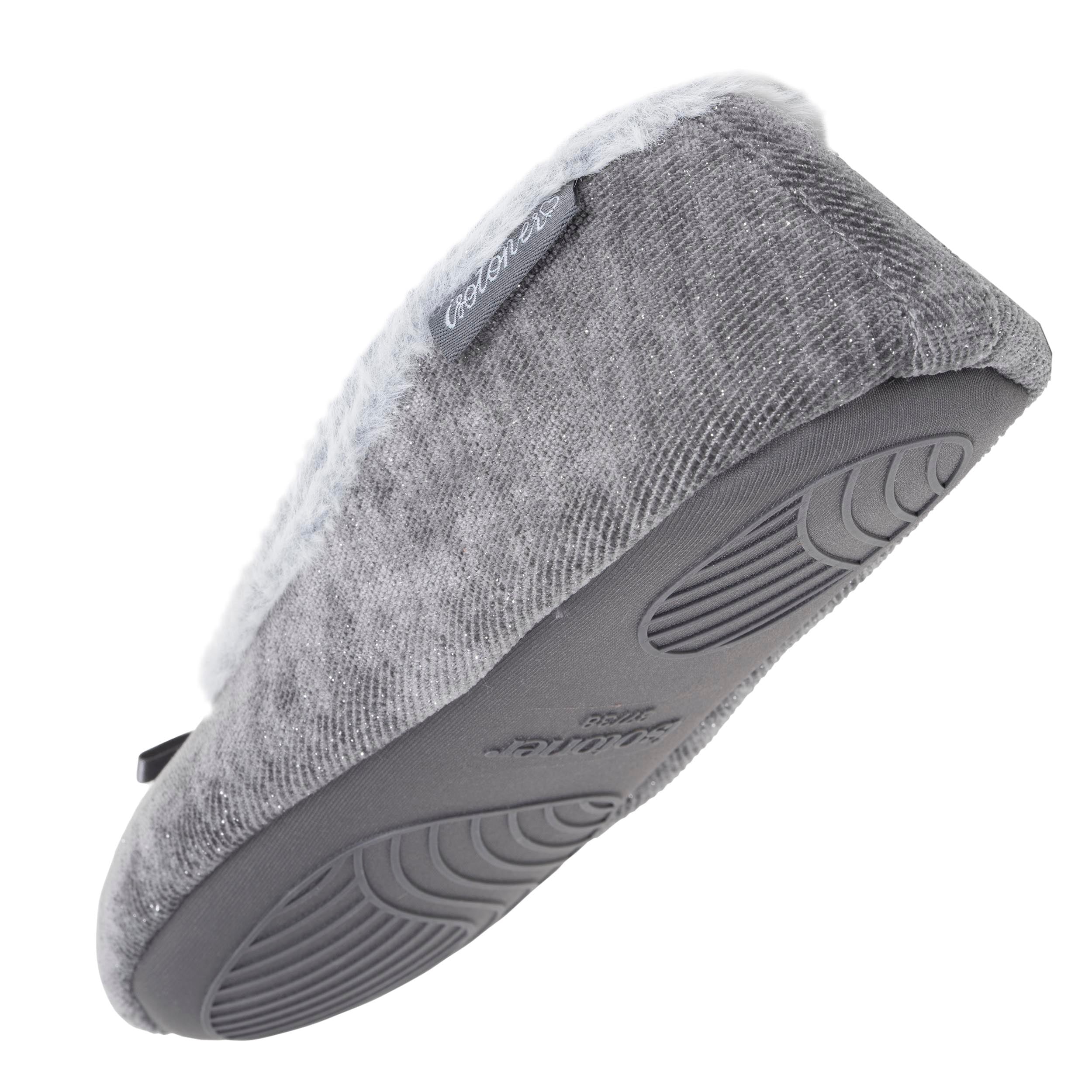 isotoner-chaussons-ballerines-femme-paillet-gris-fonc image 5