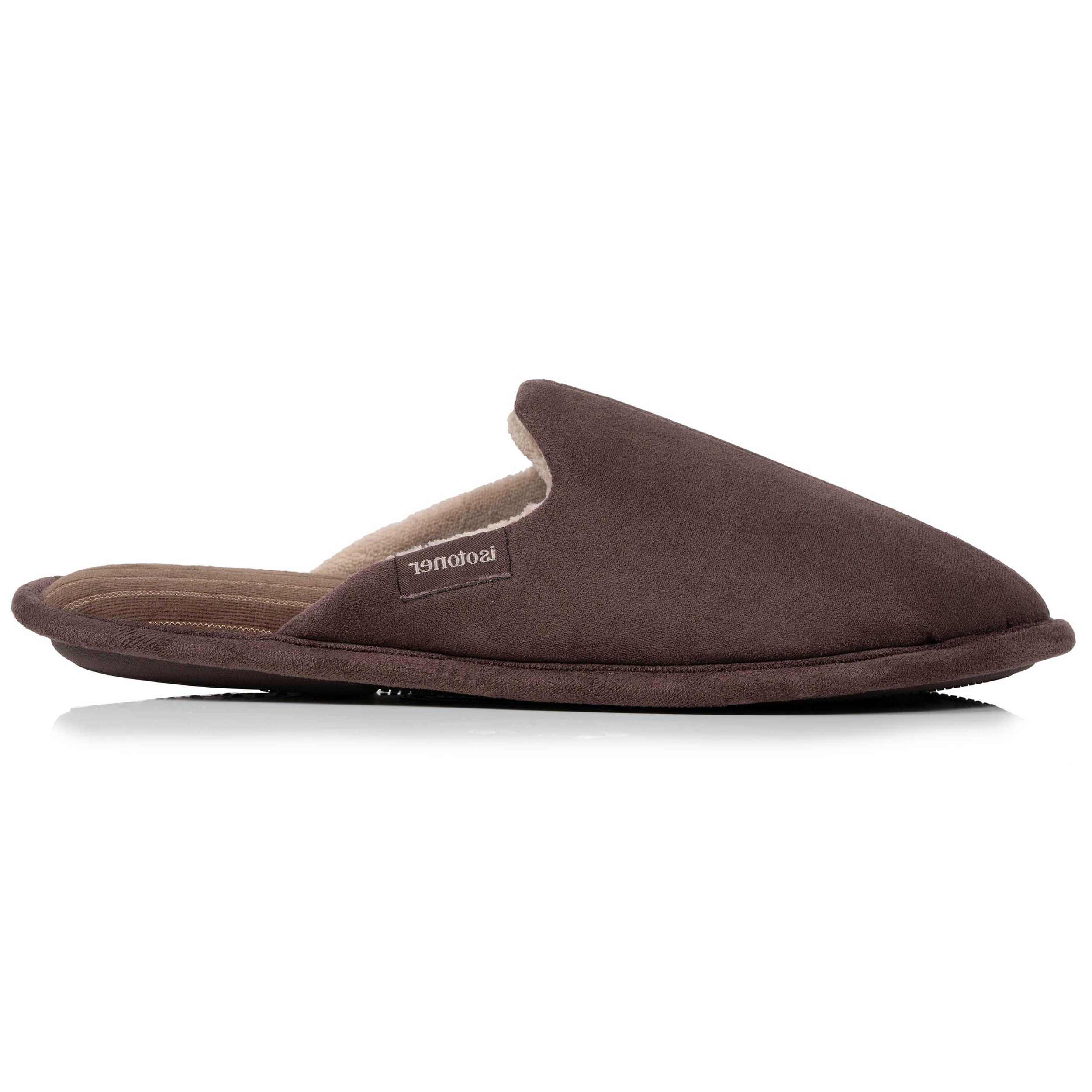 isotoner-chaussons-mules-homme-marron-cappuccino-su-dine image 8