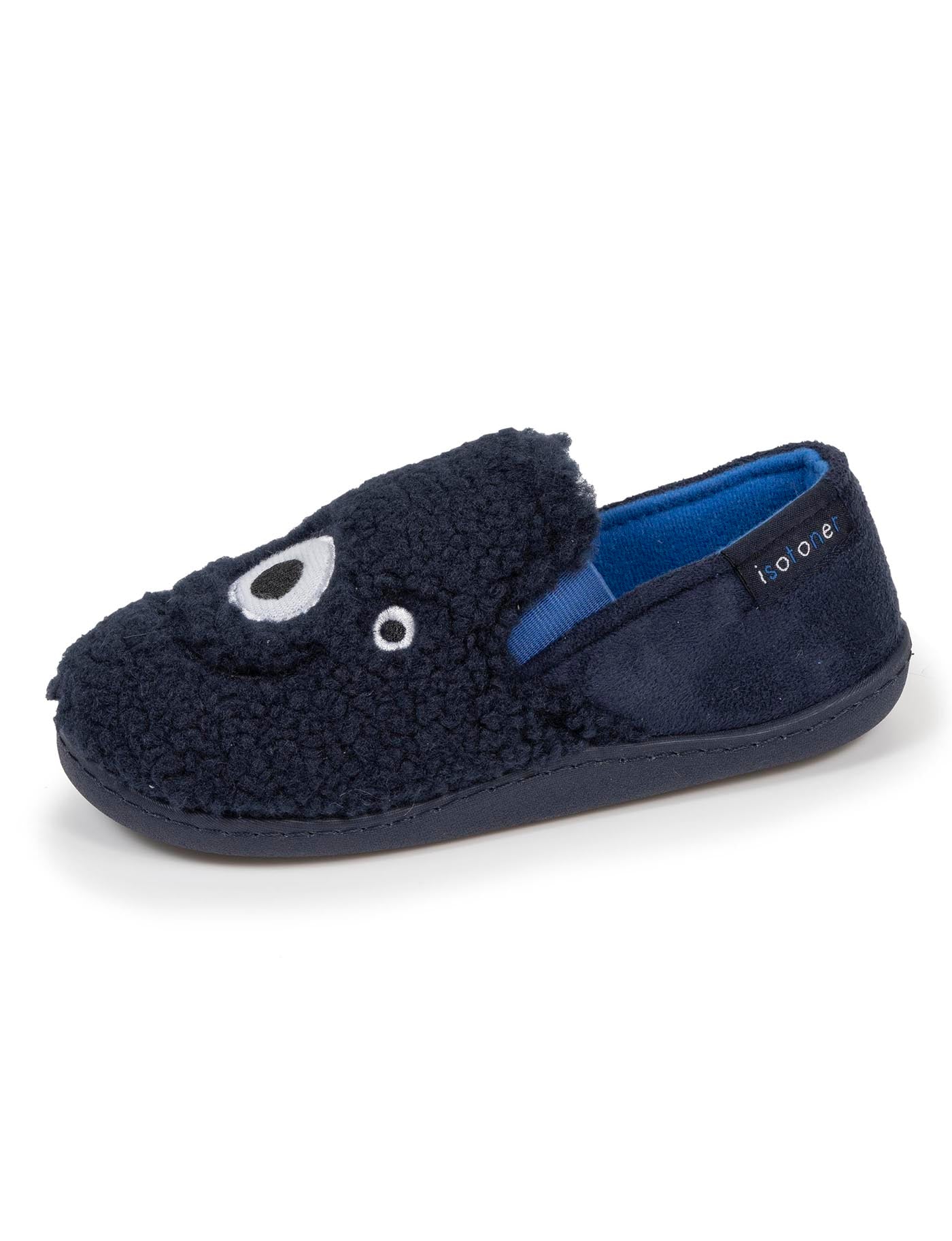isotoner-chaussons-mocassins-enfant-marine-monstre-sherpa-antid-rapant image 6