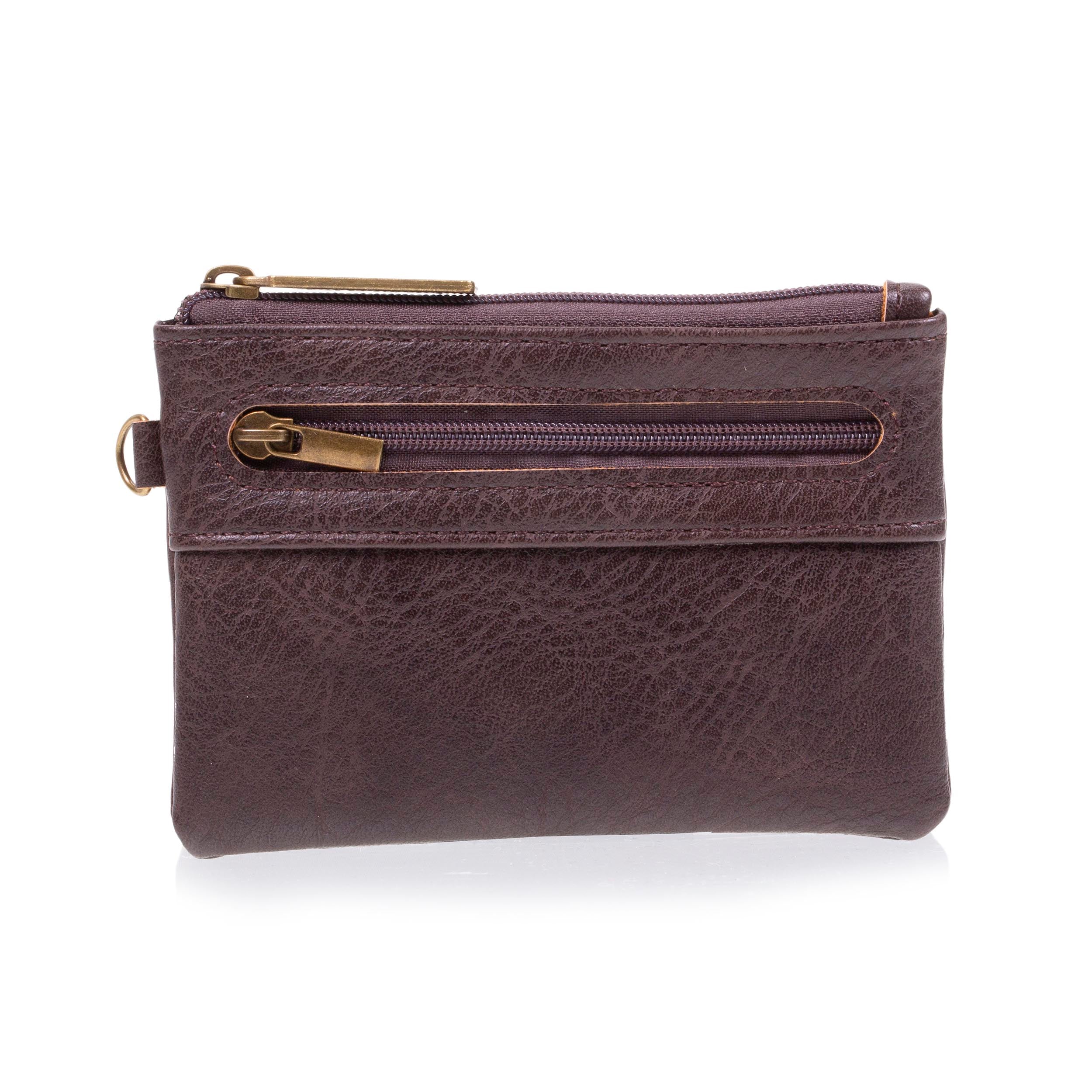 isotoner-porte-monnaie-zipp-homme-marron-rfid-12x8-5cm image 1